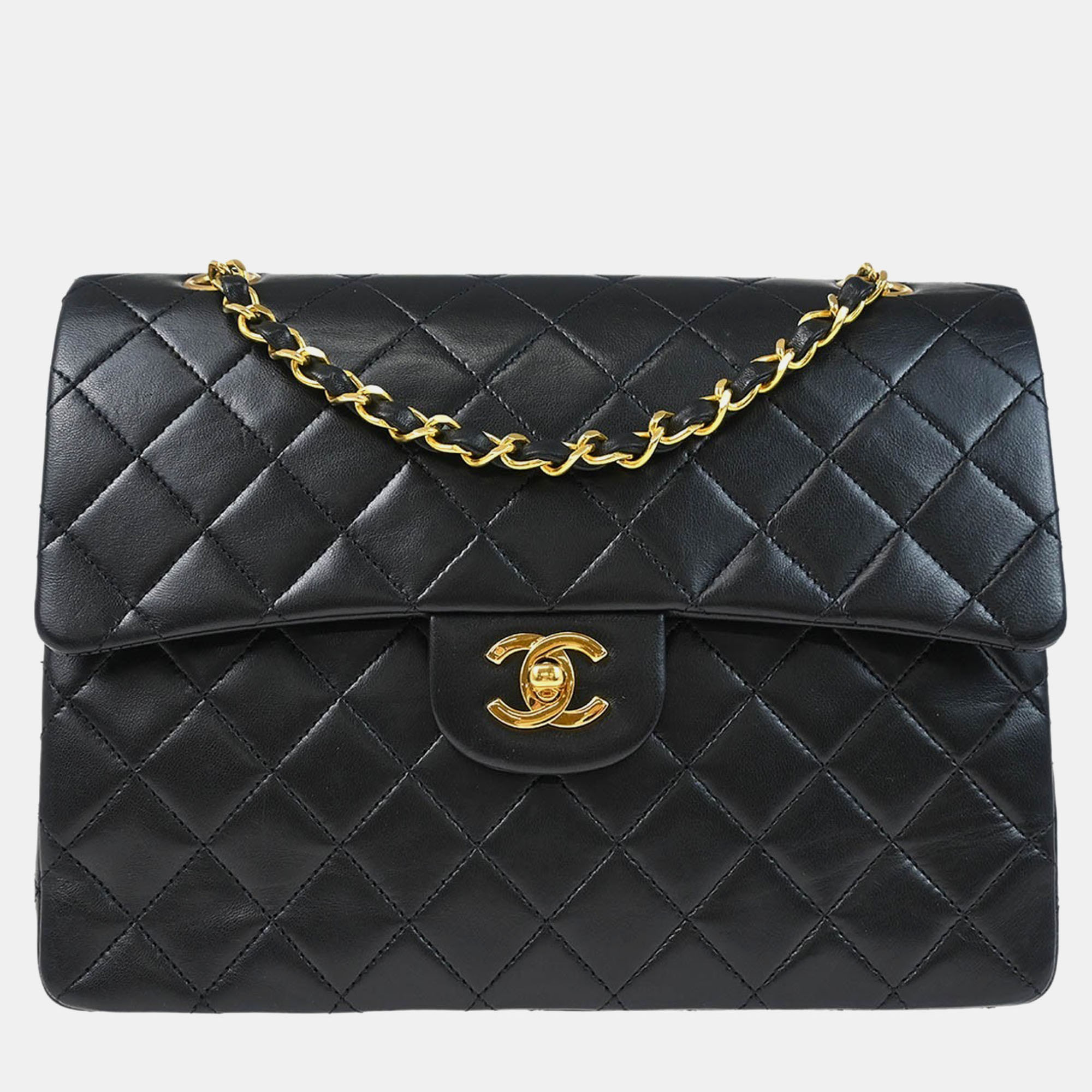

Chanel Classic Double Flap Medium Black Lambskin Shoulder Bag