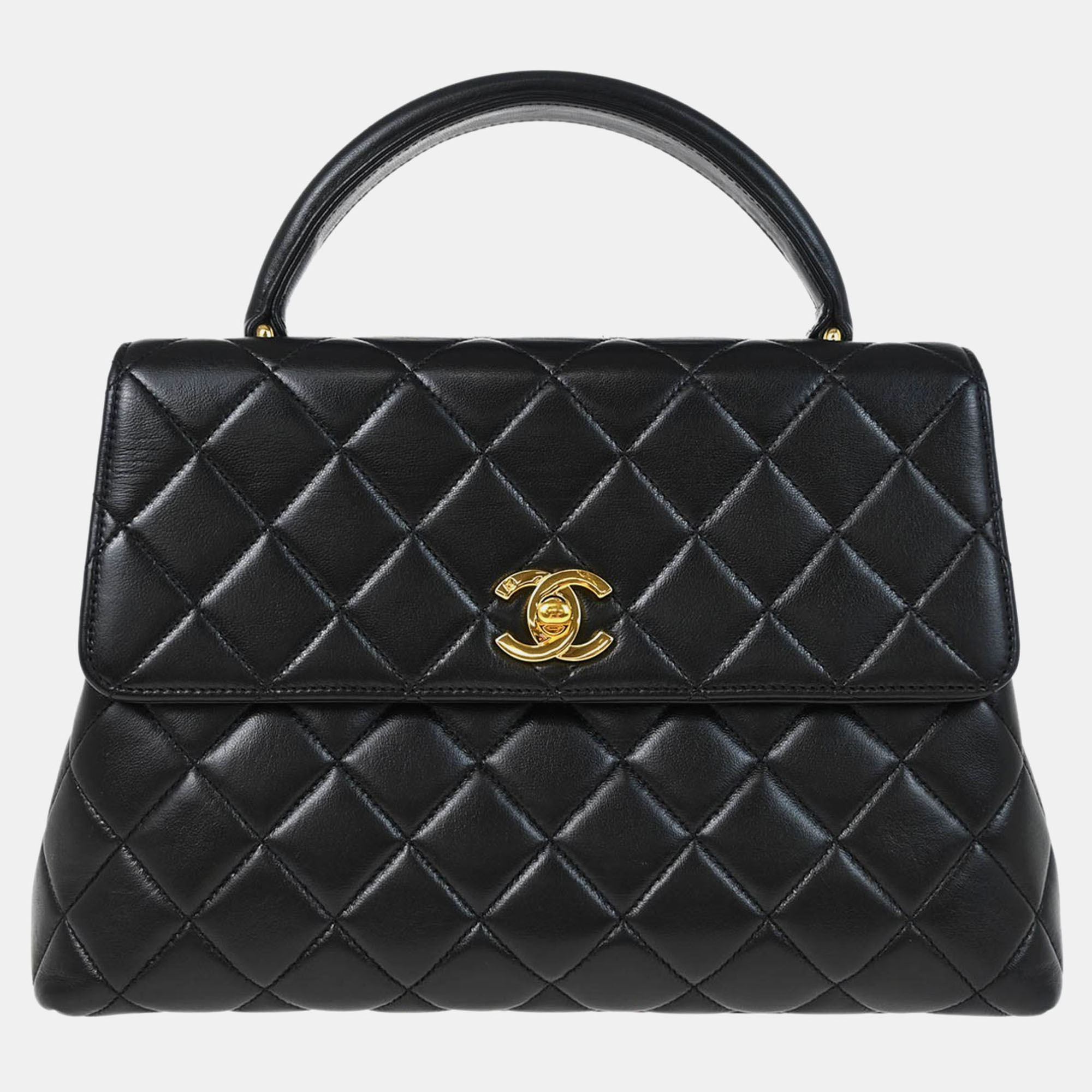 

Chanel Black Lambskin Top Handle Bag