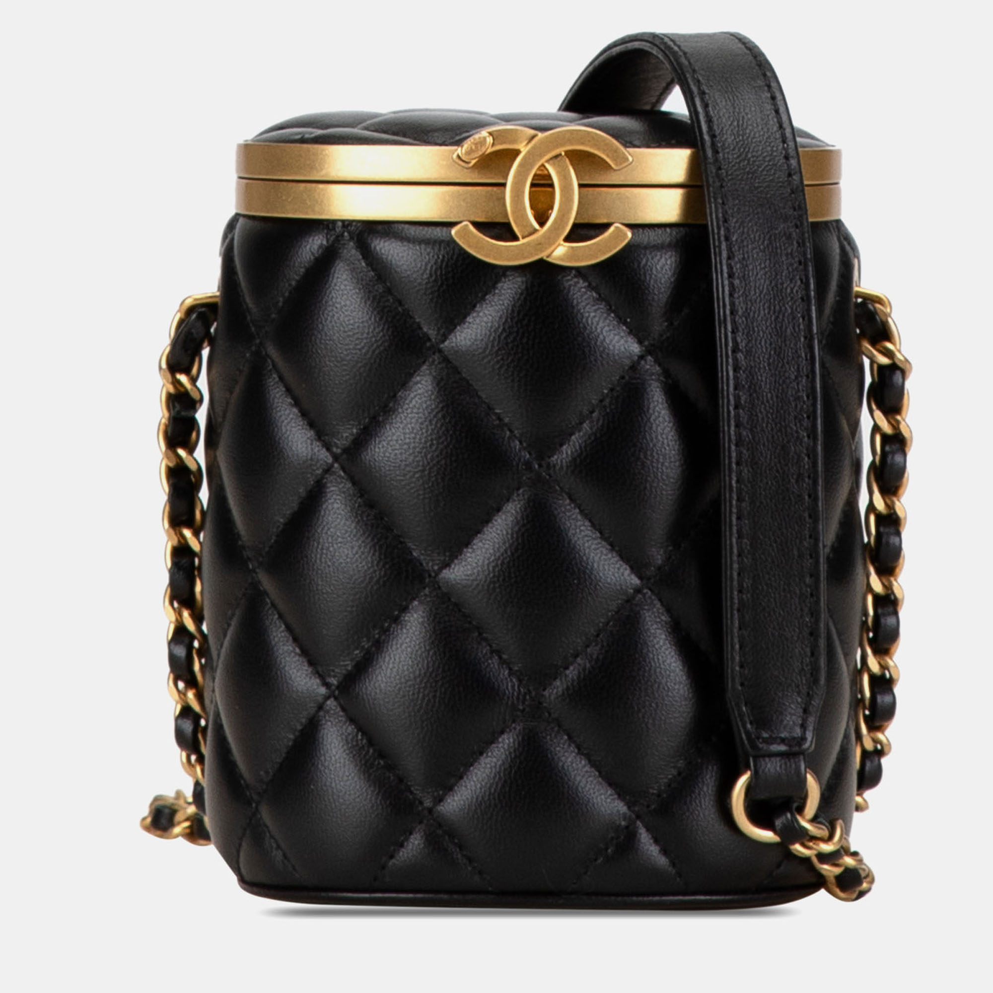 

Chanel Black Mini Lambskin Crown Box Bag