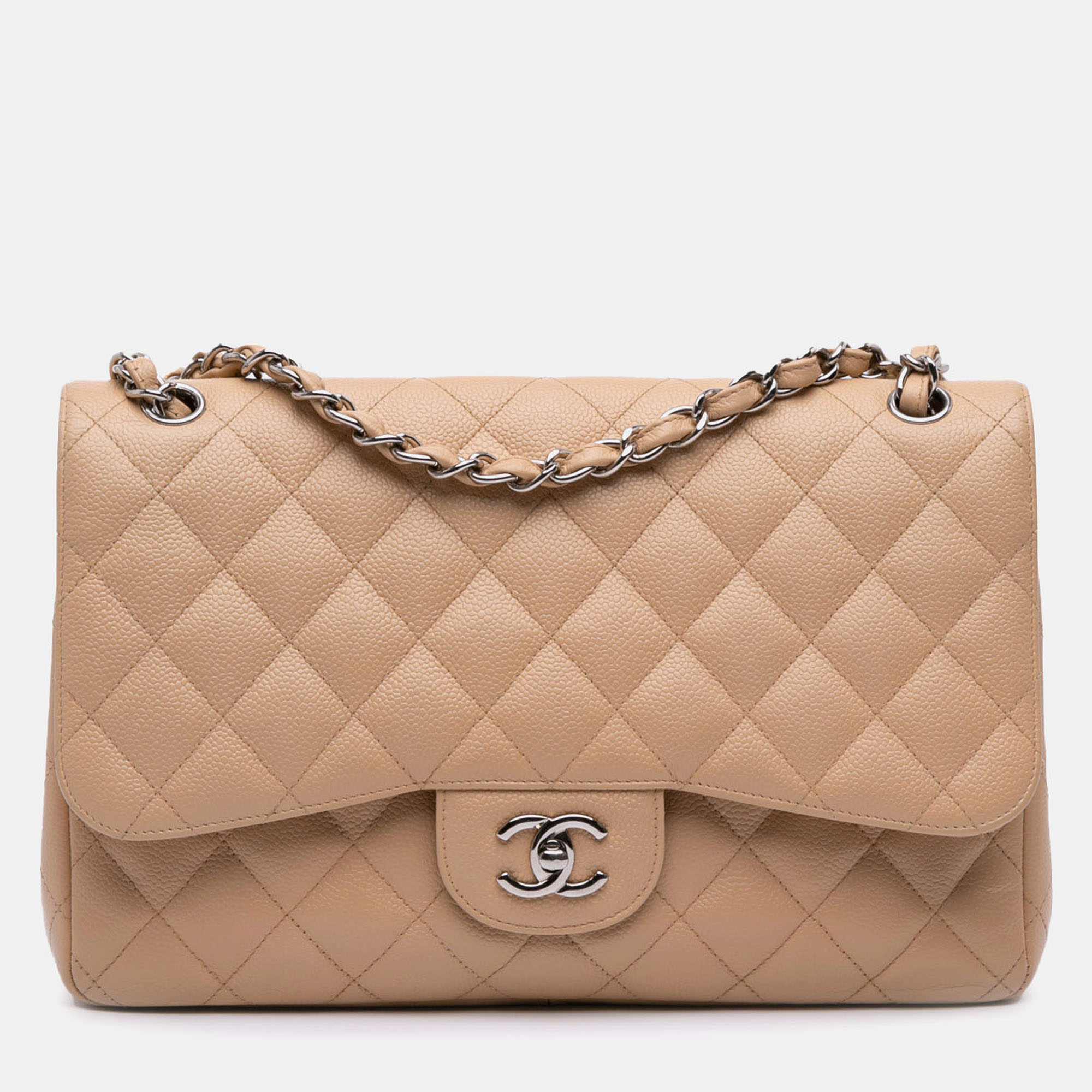

Chanel Brown Jumbo Classic Caviar Double Flap