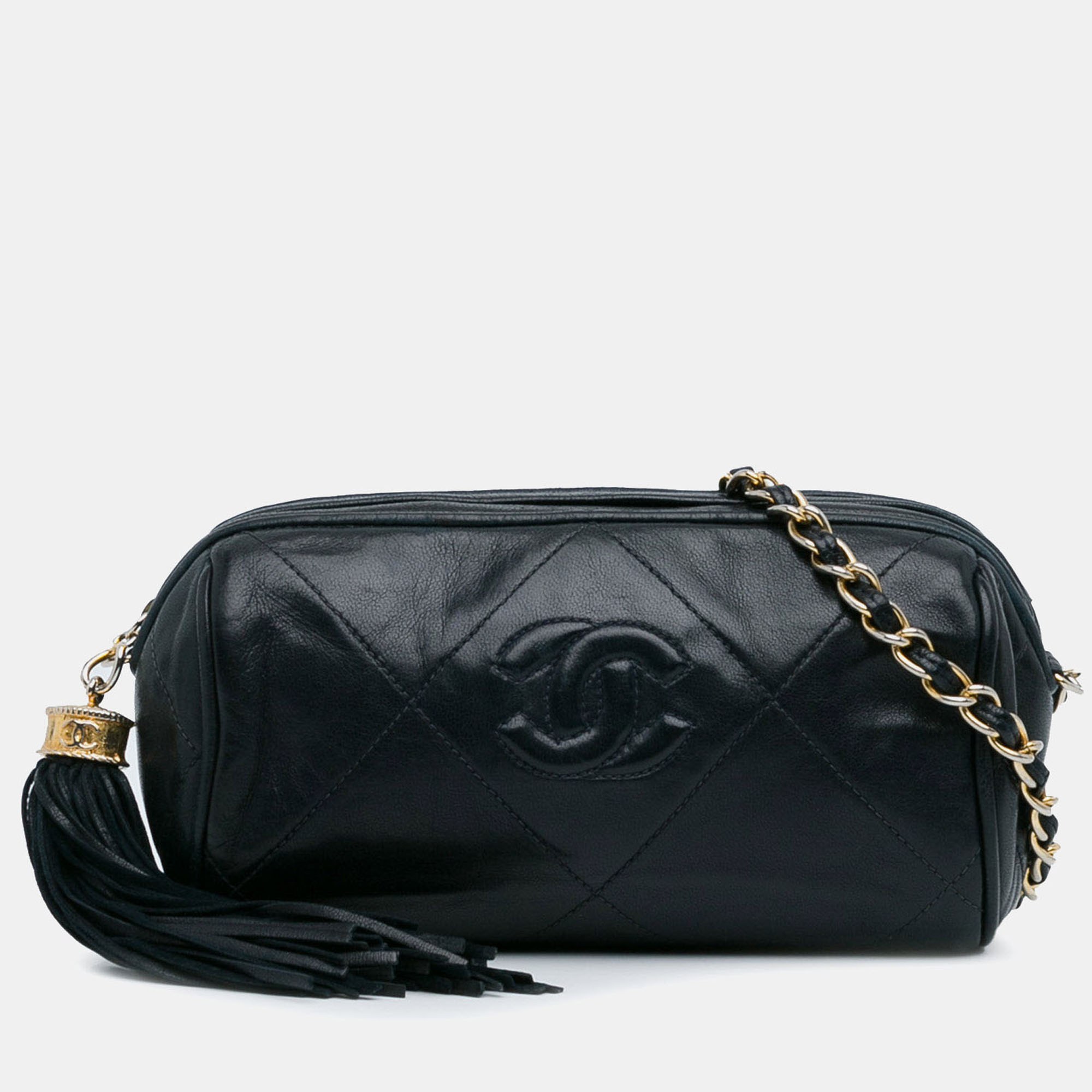 

Chanel Blue CC Lambskin Tassel Shoulder Bag
