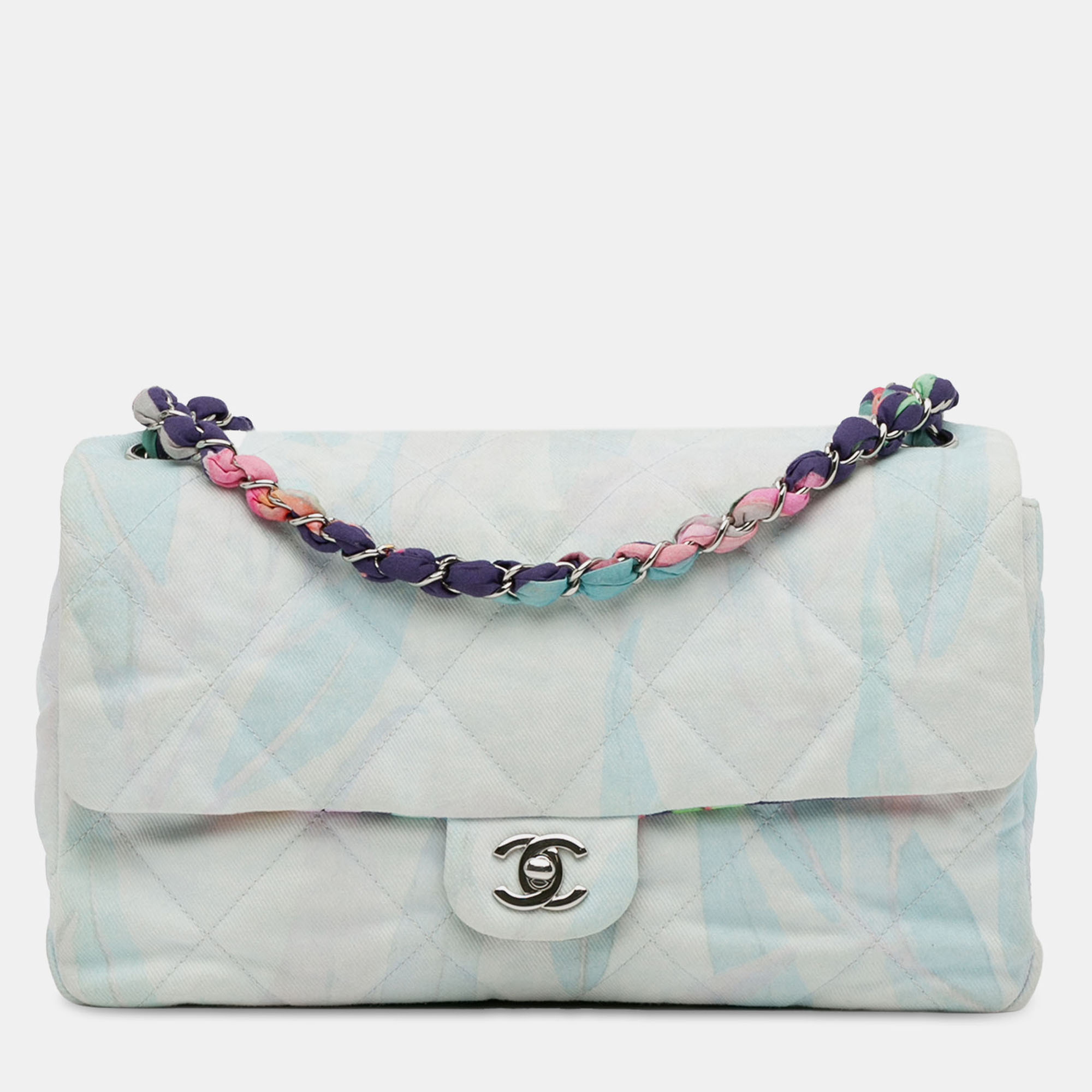 

Chanel Blue Quilted Jungle Jeans Flap