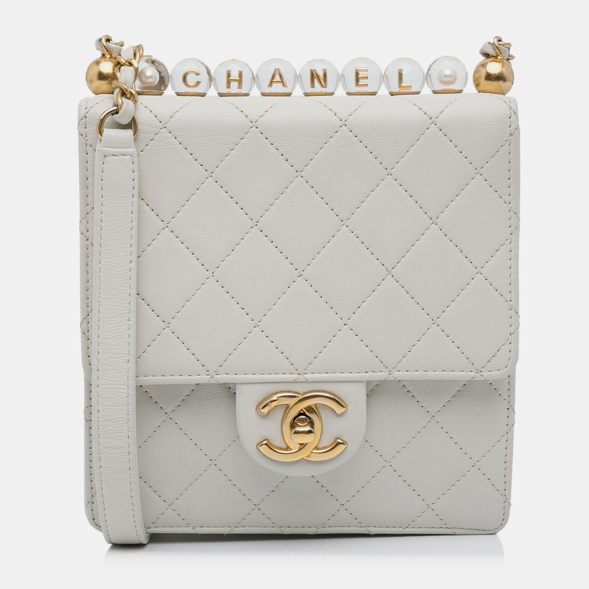 

Chanel White Mini Chic Pearls Crossbody Bag