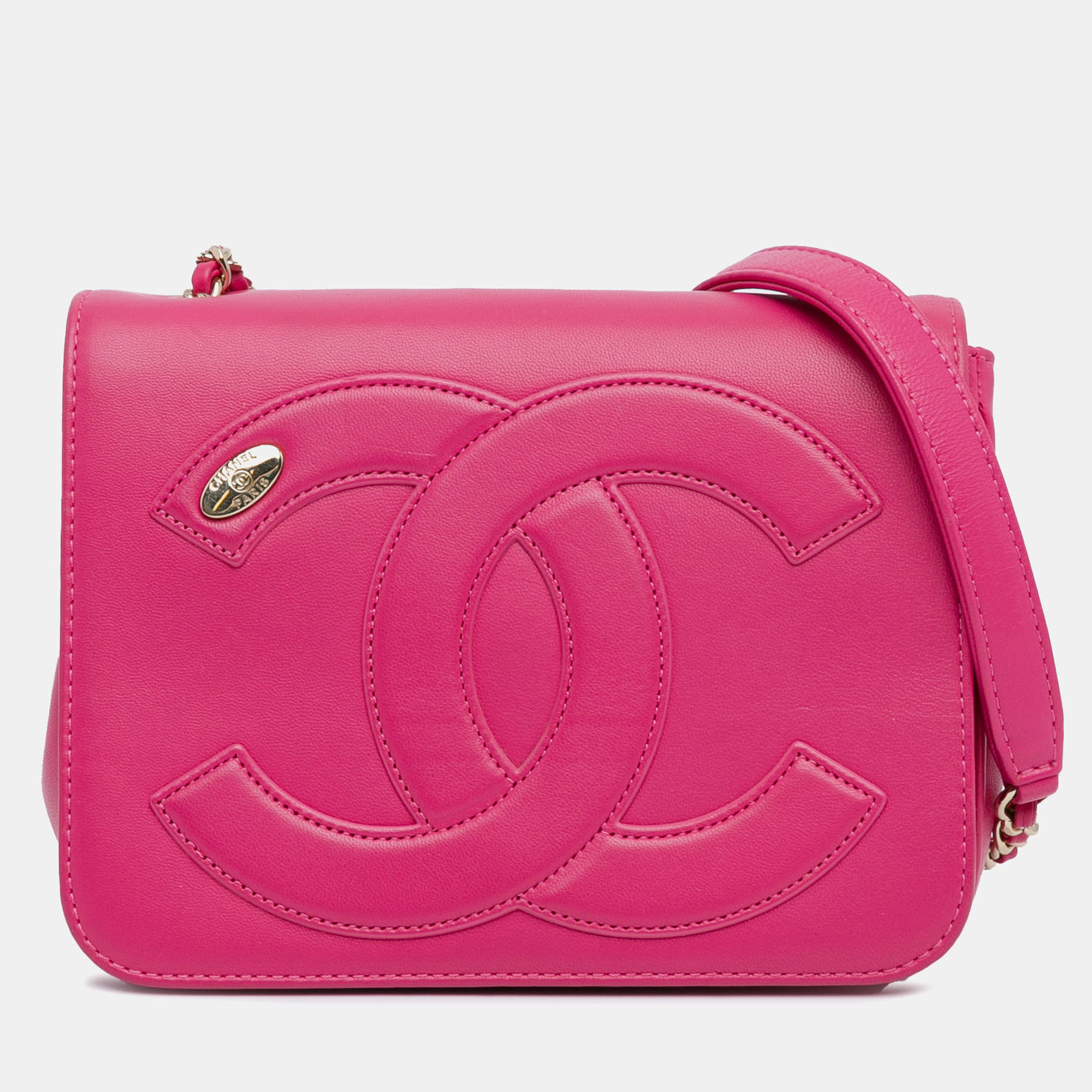 

Chanel Pink Lambskin CC Mania Flap