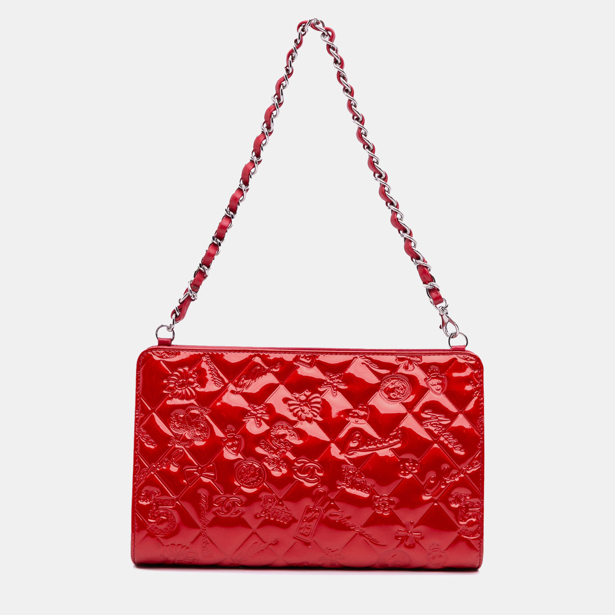 

Chanel Red Patent Calfskin Lucky Symbols Shoulder Bag