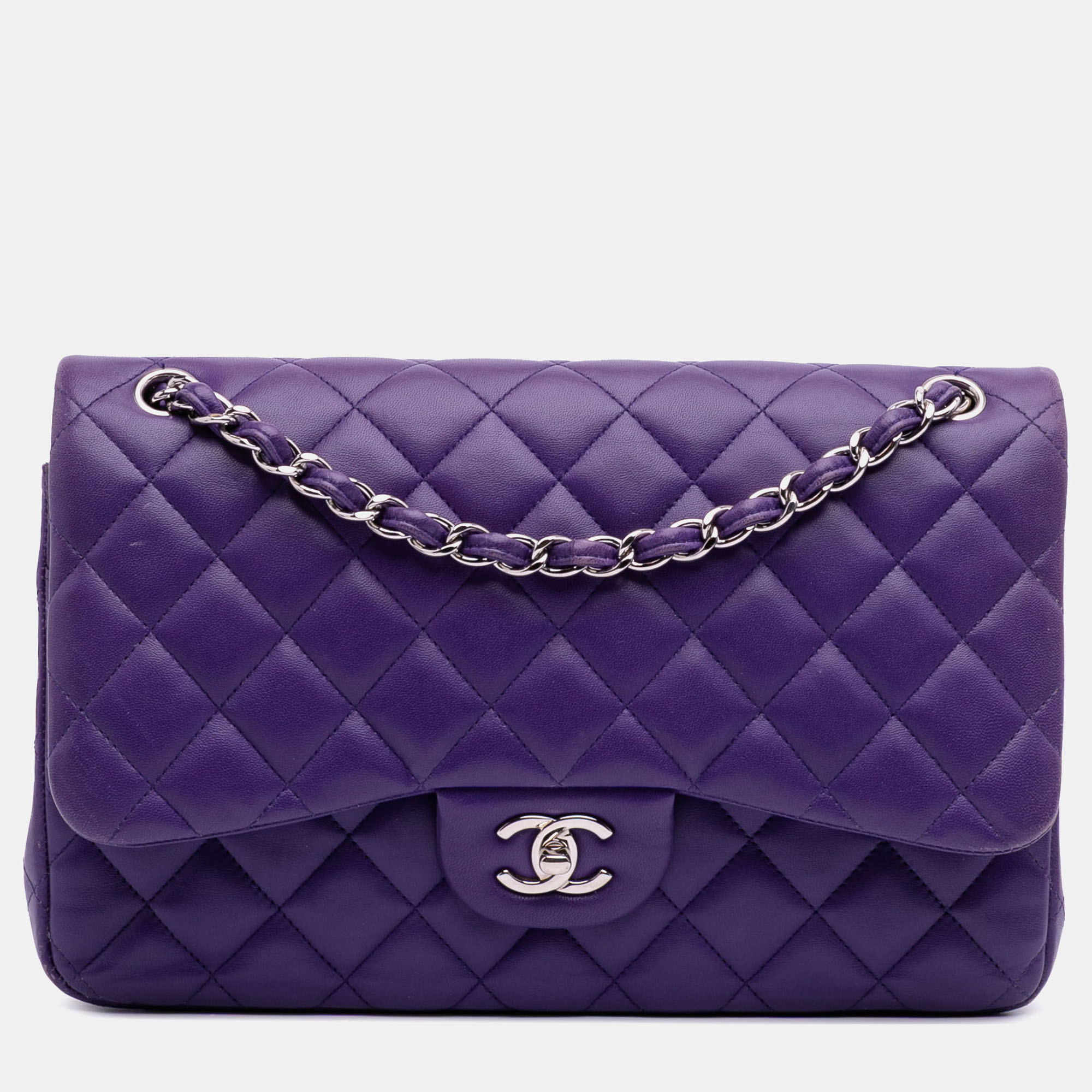 

Chanel Purple Jumbo Classic Lambskin Double Flap