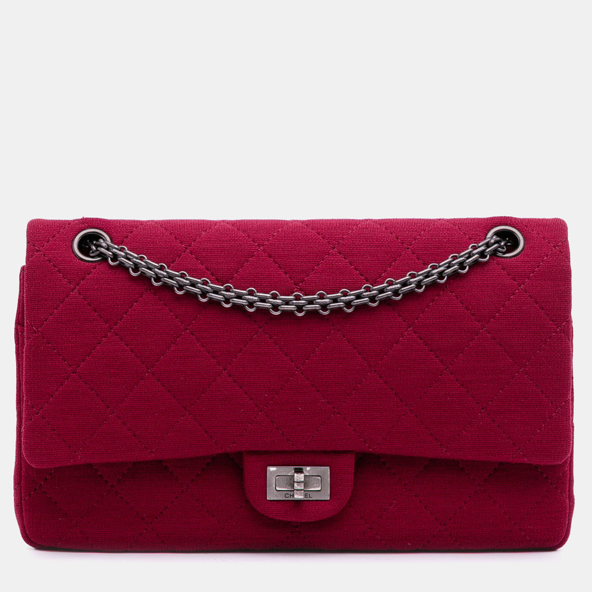 

Chanel Red Reissue 2.55 Quilted Jersey Double Flap 226