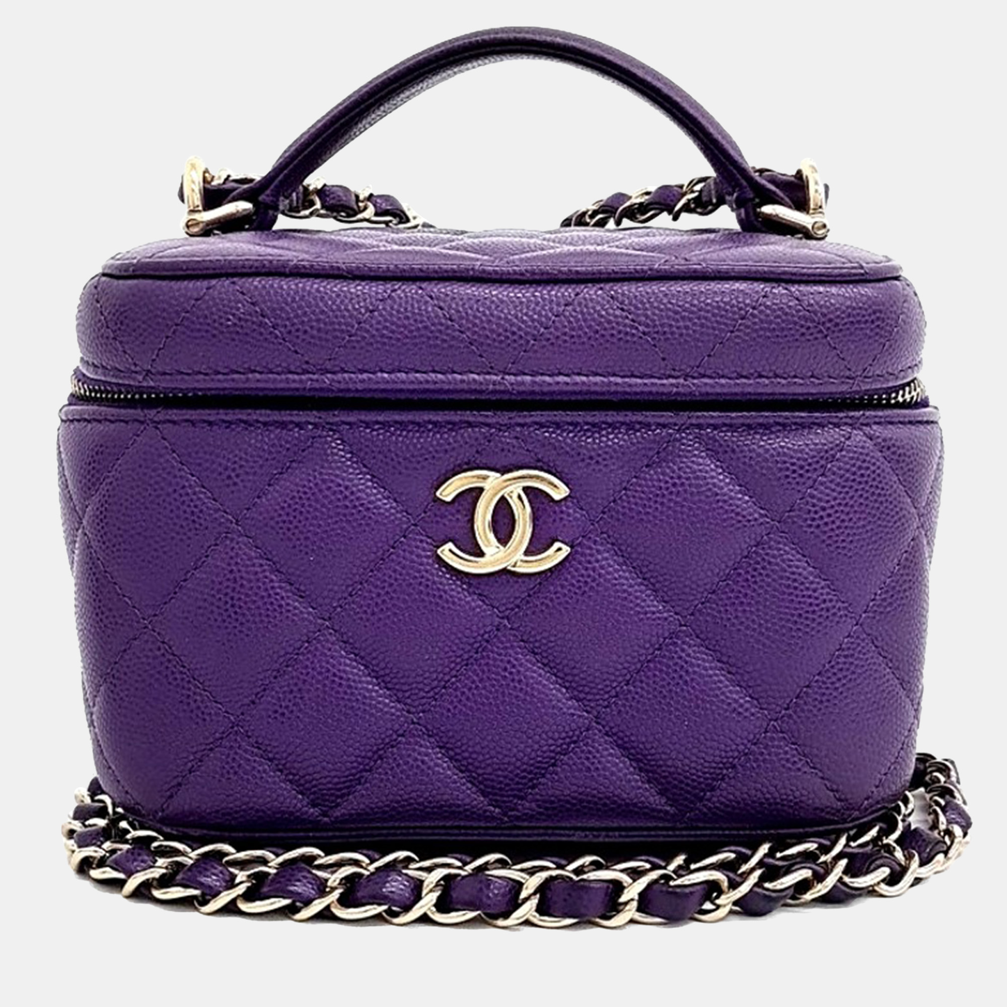 

Chanel Black Leather Top Handle Vanity Crossbody Bag