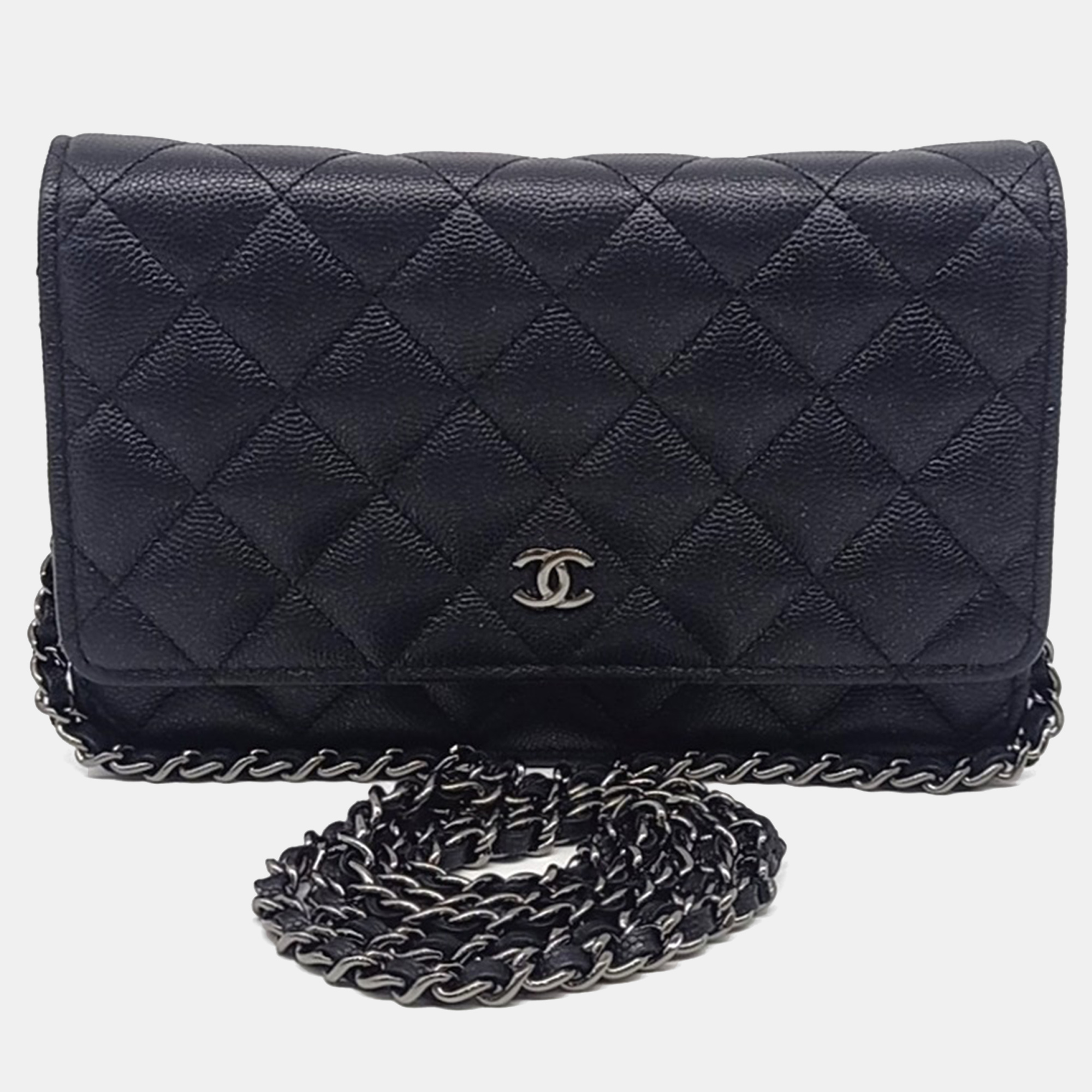 

Chanel Black Leather Caviar WOC Mini Crossbody Bag