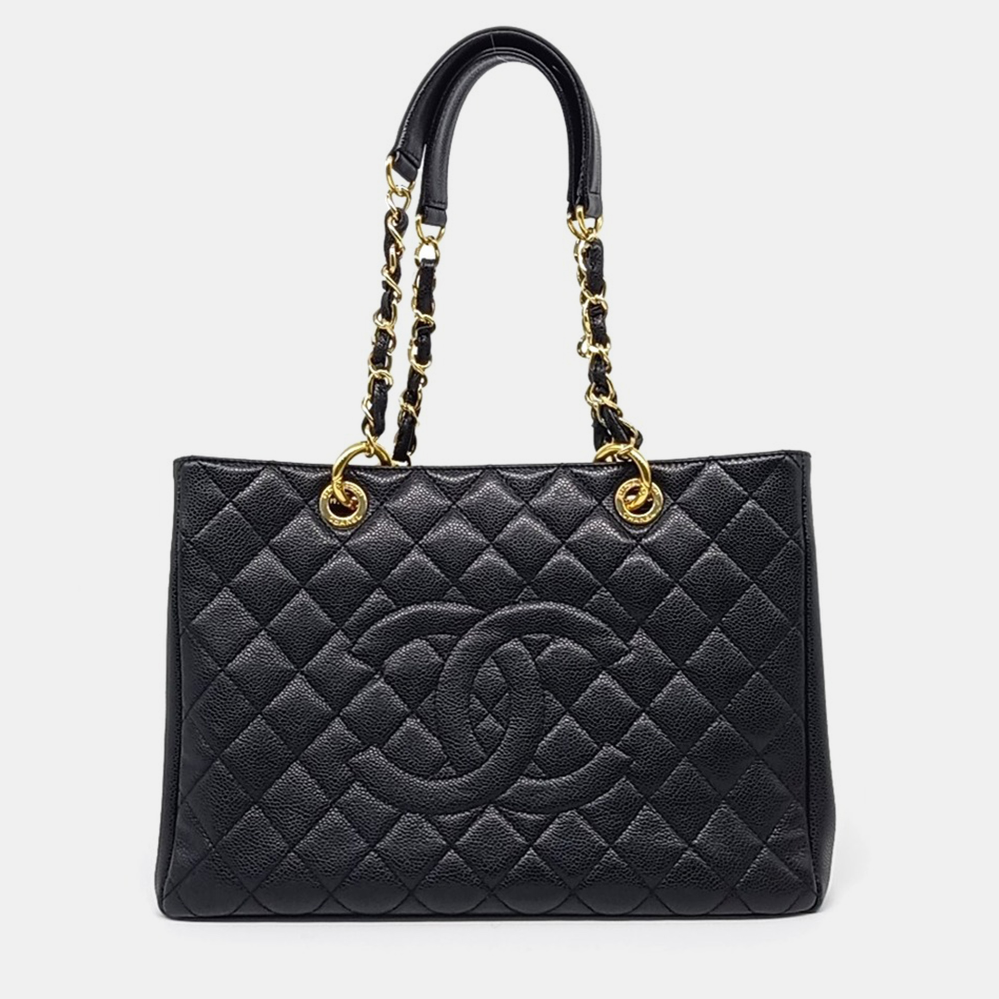 

Chanel Black Leather Caviar Grand Shopping
