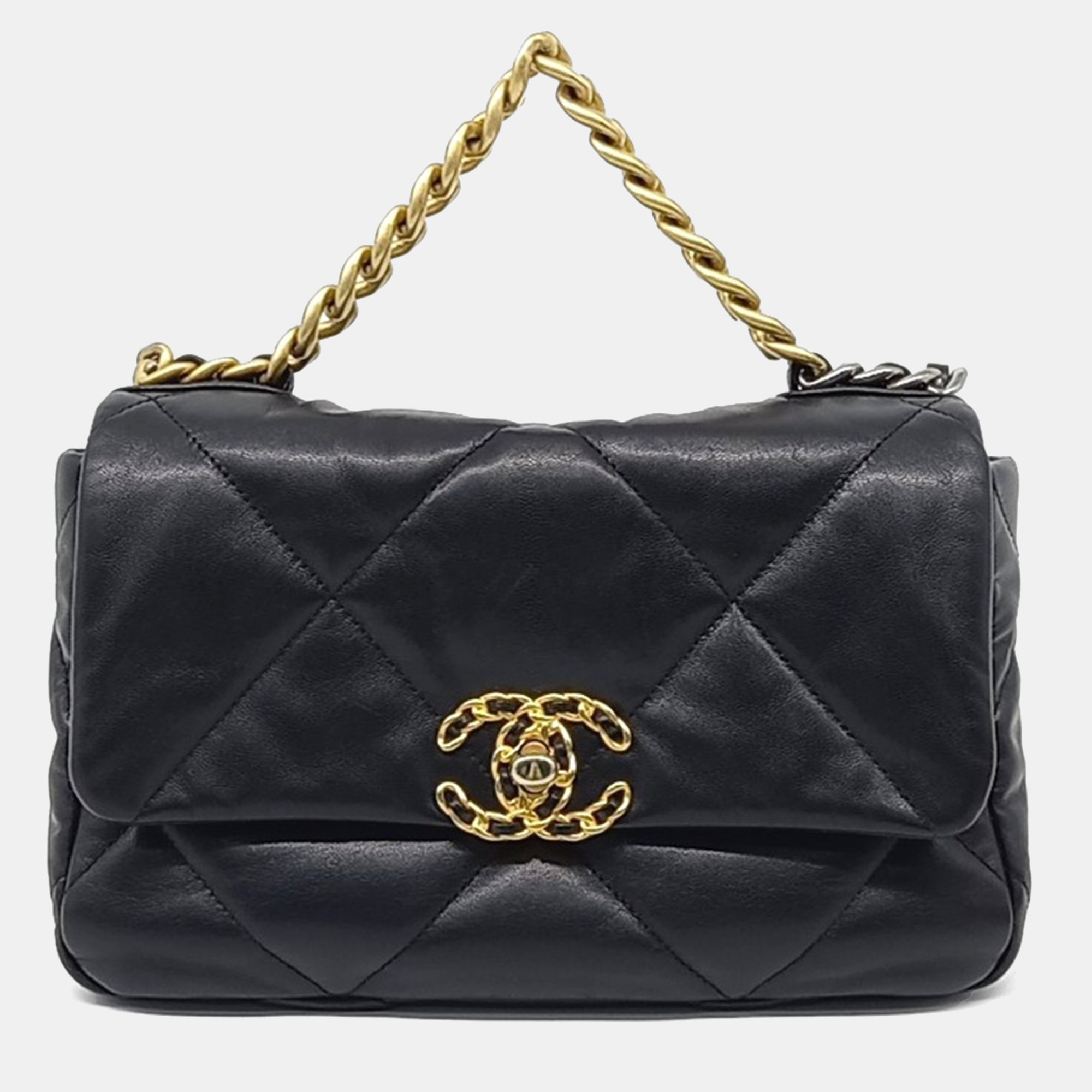 

Chanel Black Leather 19 Flap Bag Small