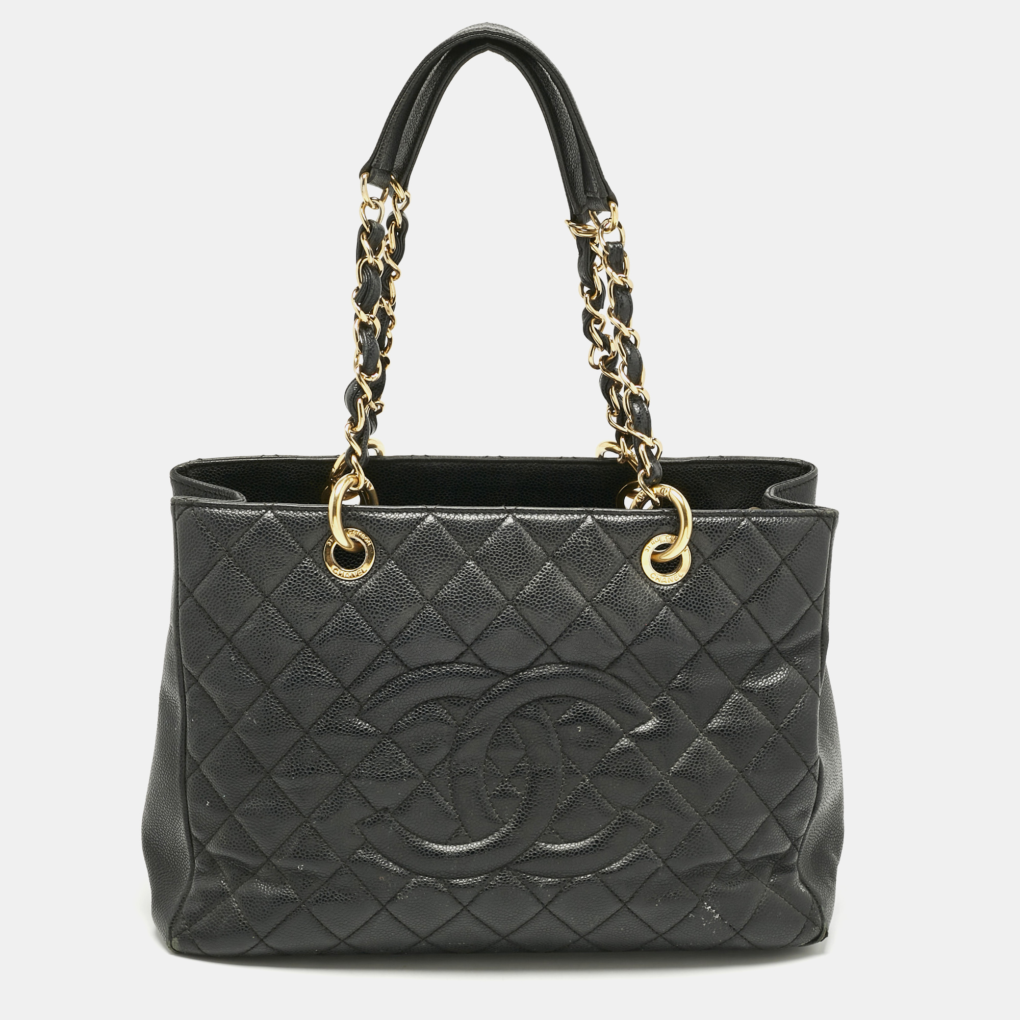 

Chanel Black Quilted Caviar Leather Grand Shopper Tote