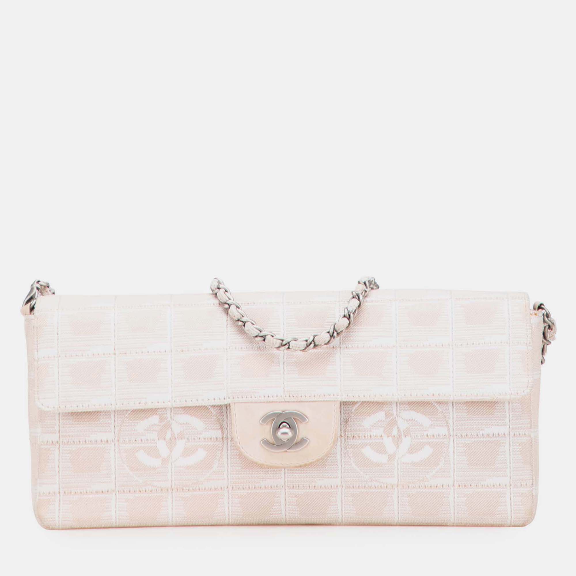 

Chanel Pink New Travel Line Nylon East West Flap