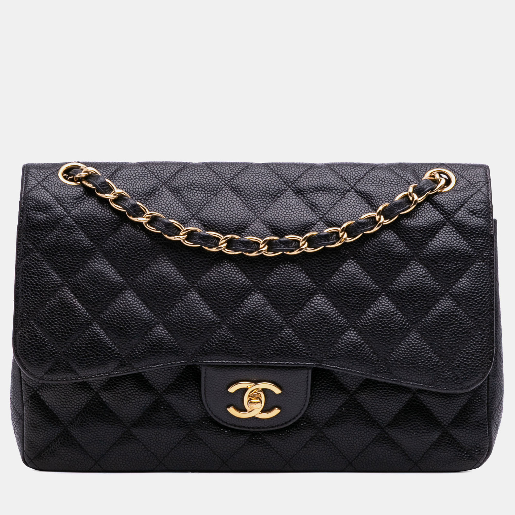 

Chanel Black Jumbo Classic Caviar Double Flap