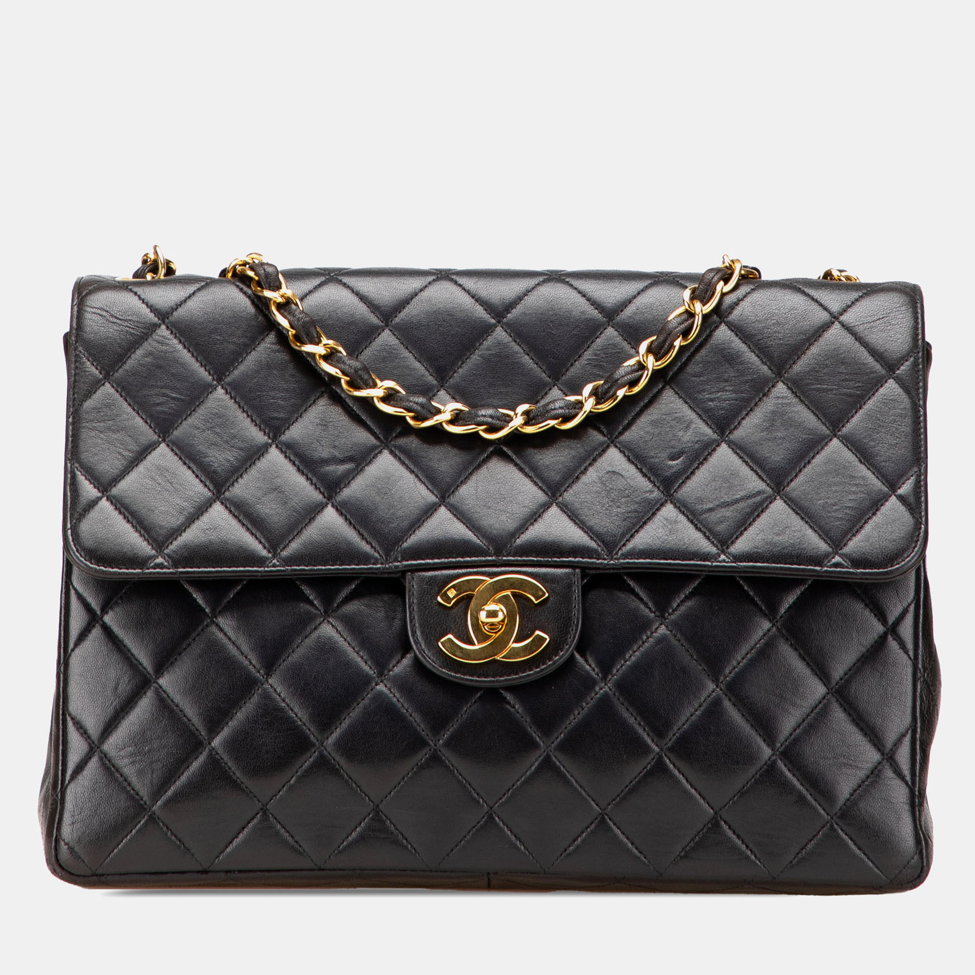 

Chanel Black Jumbo Classic Lambskin Single Flap Bag