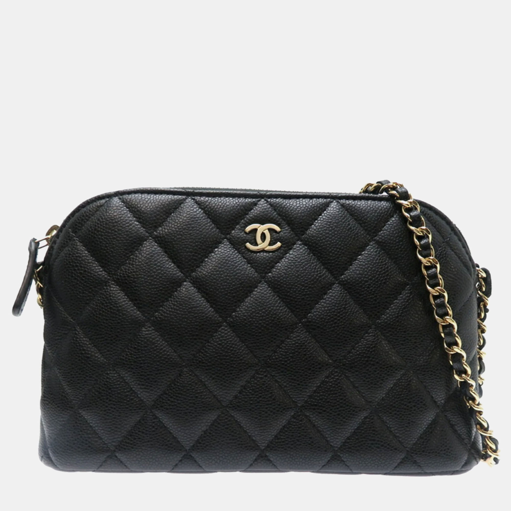 

Chanel Matelasse Black Caviar Leather Chain Shoulder Bag
