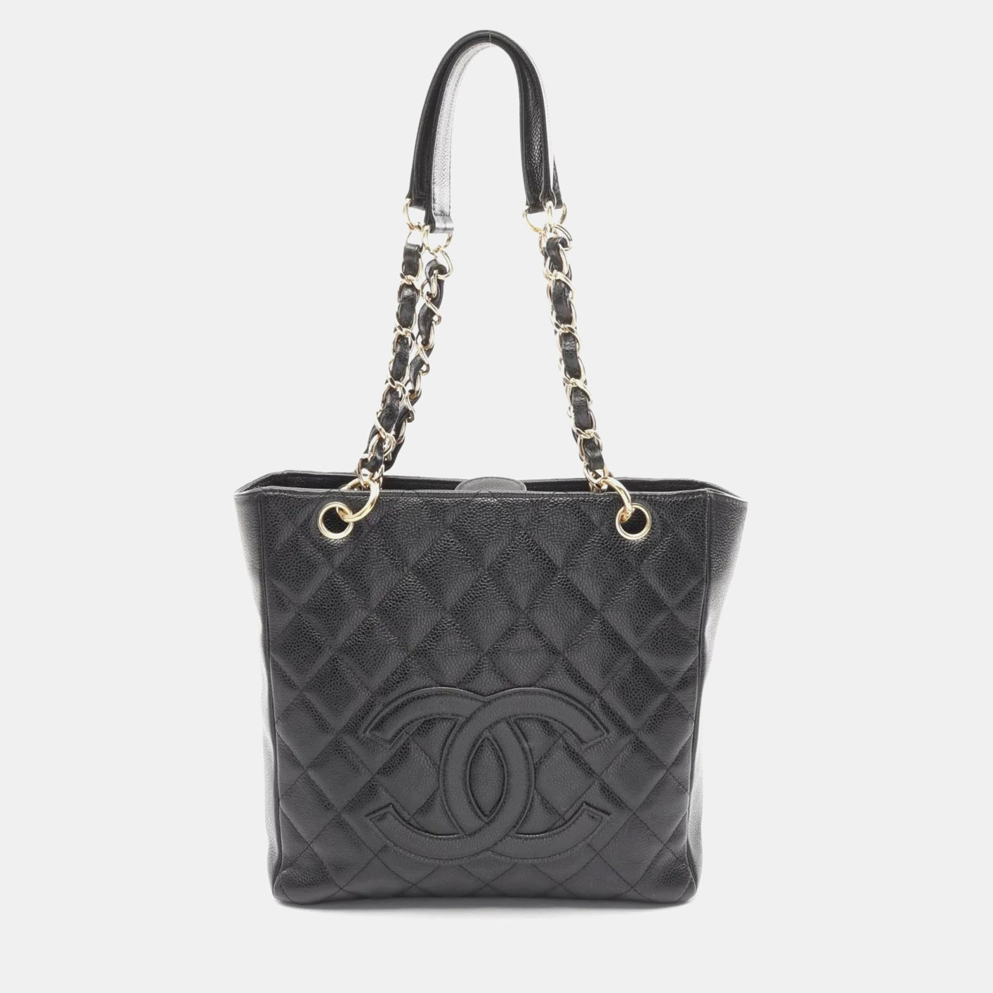

Chanel PST Black Leather Tote Bag