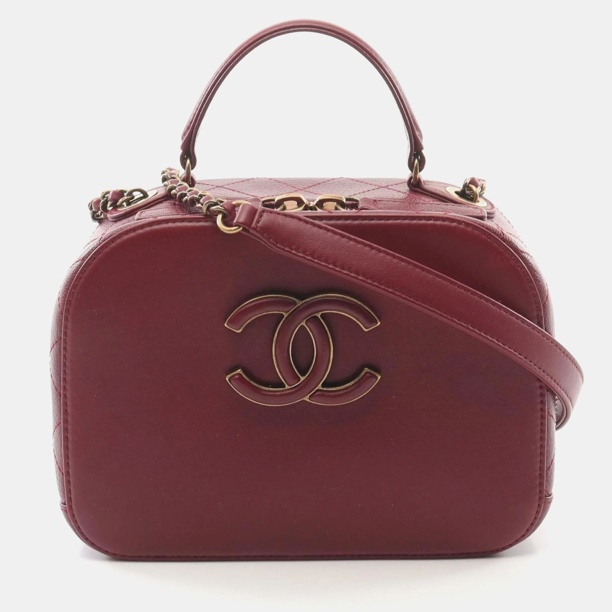 

Chanel Bordeaux Leather Shoulder Bag, Red