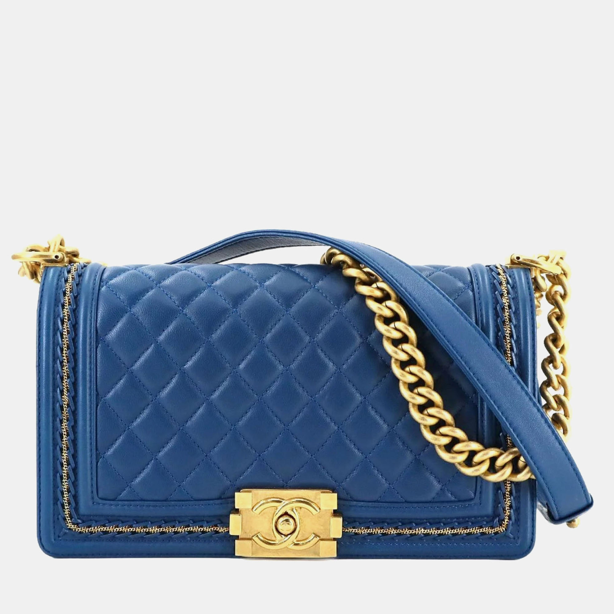 

Chanel Boy Chain Blue Lambskin Shoulder Bag