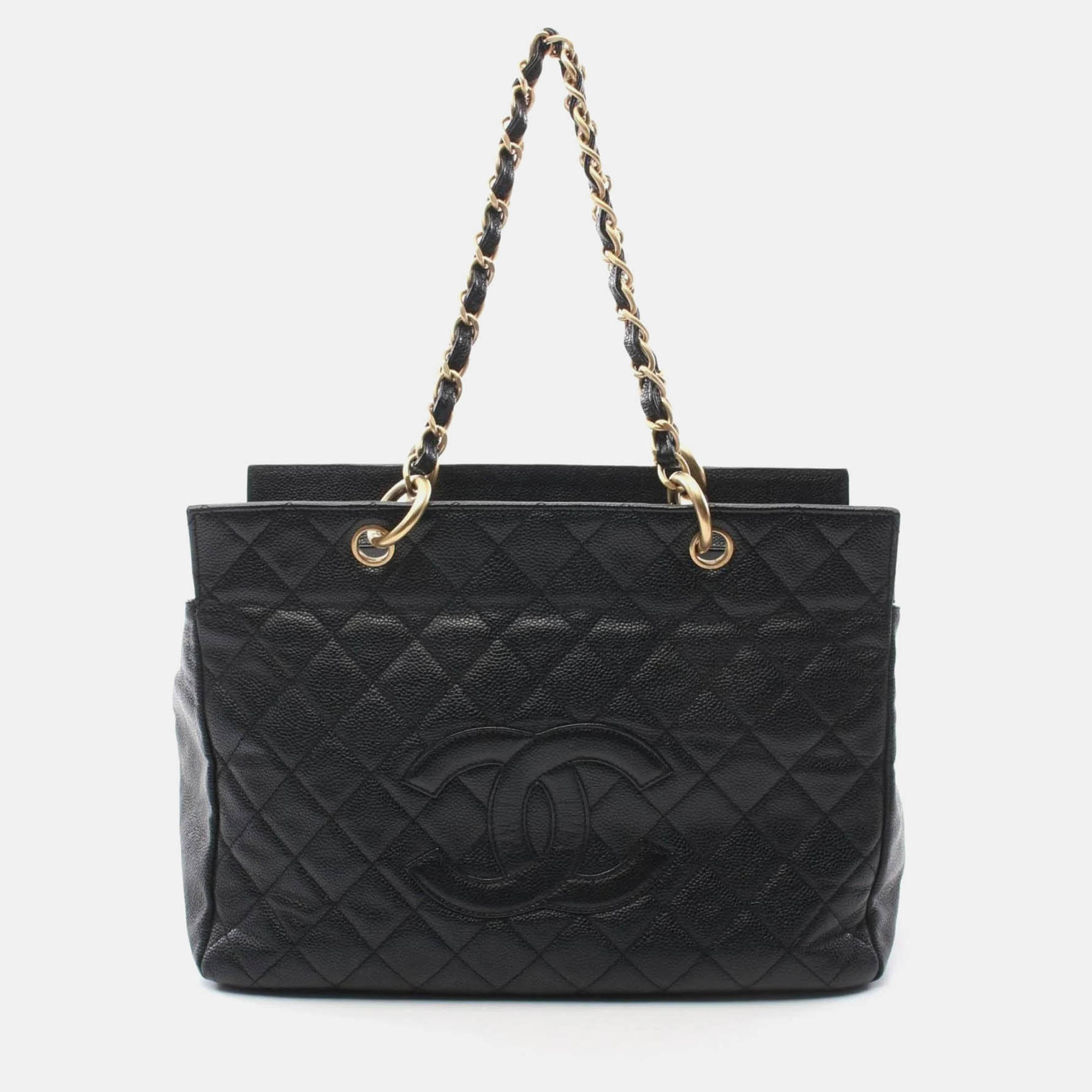 

Chanel Matelasse Black Caviar Leather Tote Bag