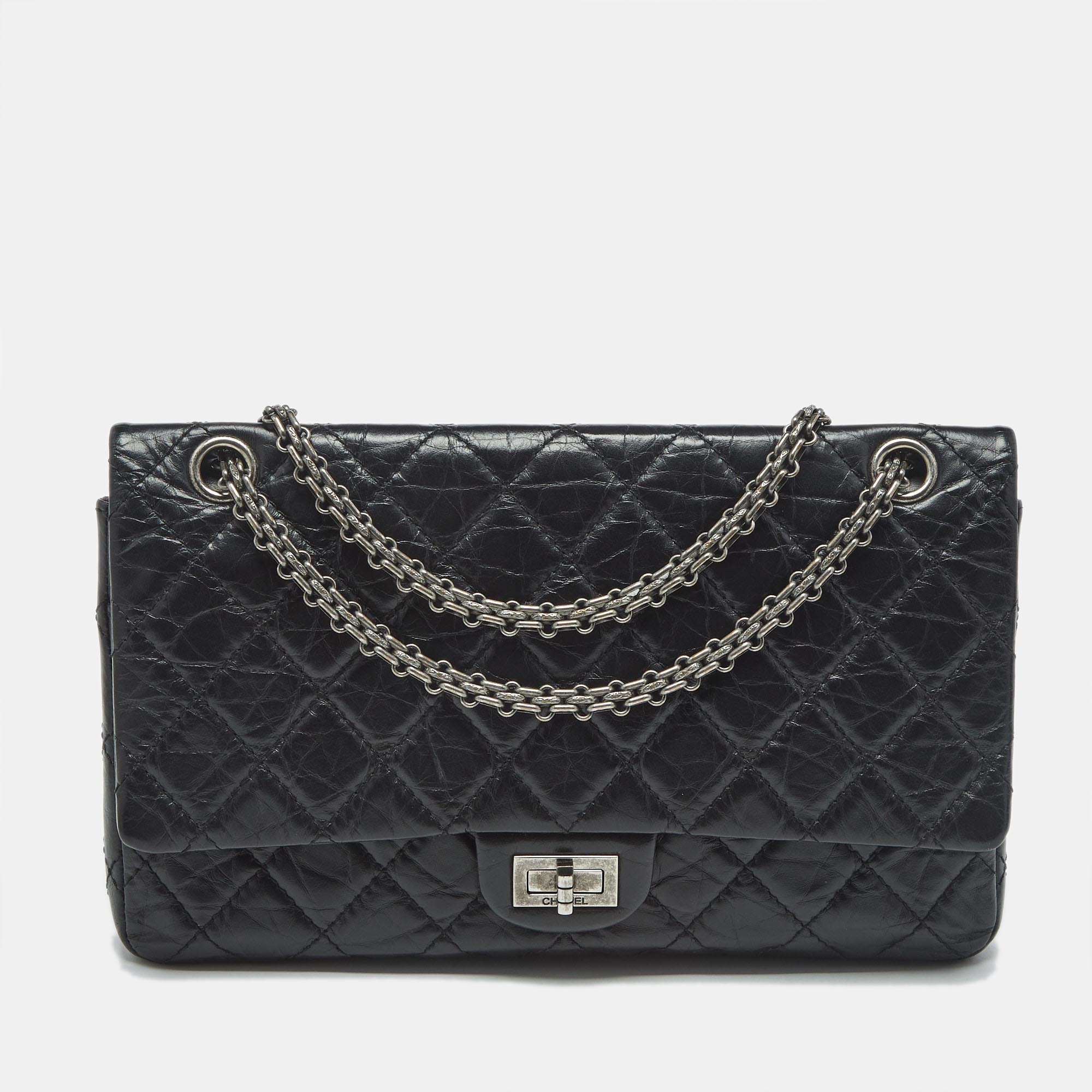 

Chanel Black Quilted Aged Leather Classic 226 Reissue 2.55 Flap Bag