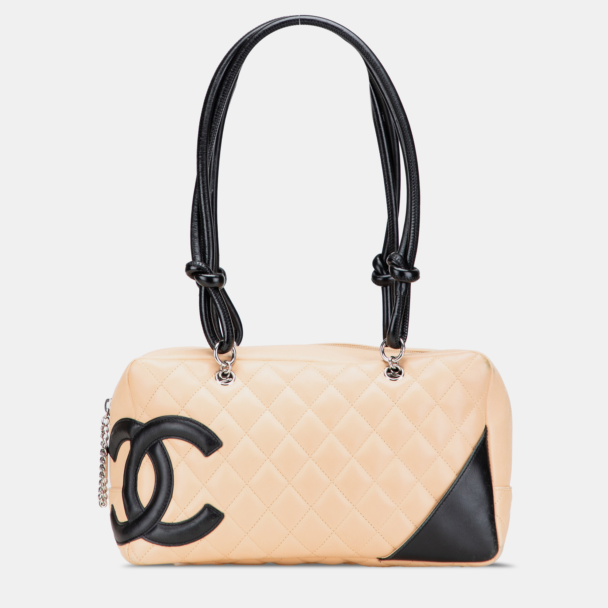 

Chanel Beige/Black Large Quilted Lambskin Cambon Ligne Shoulder Bag