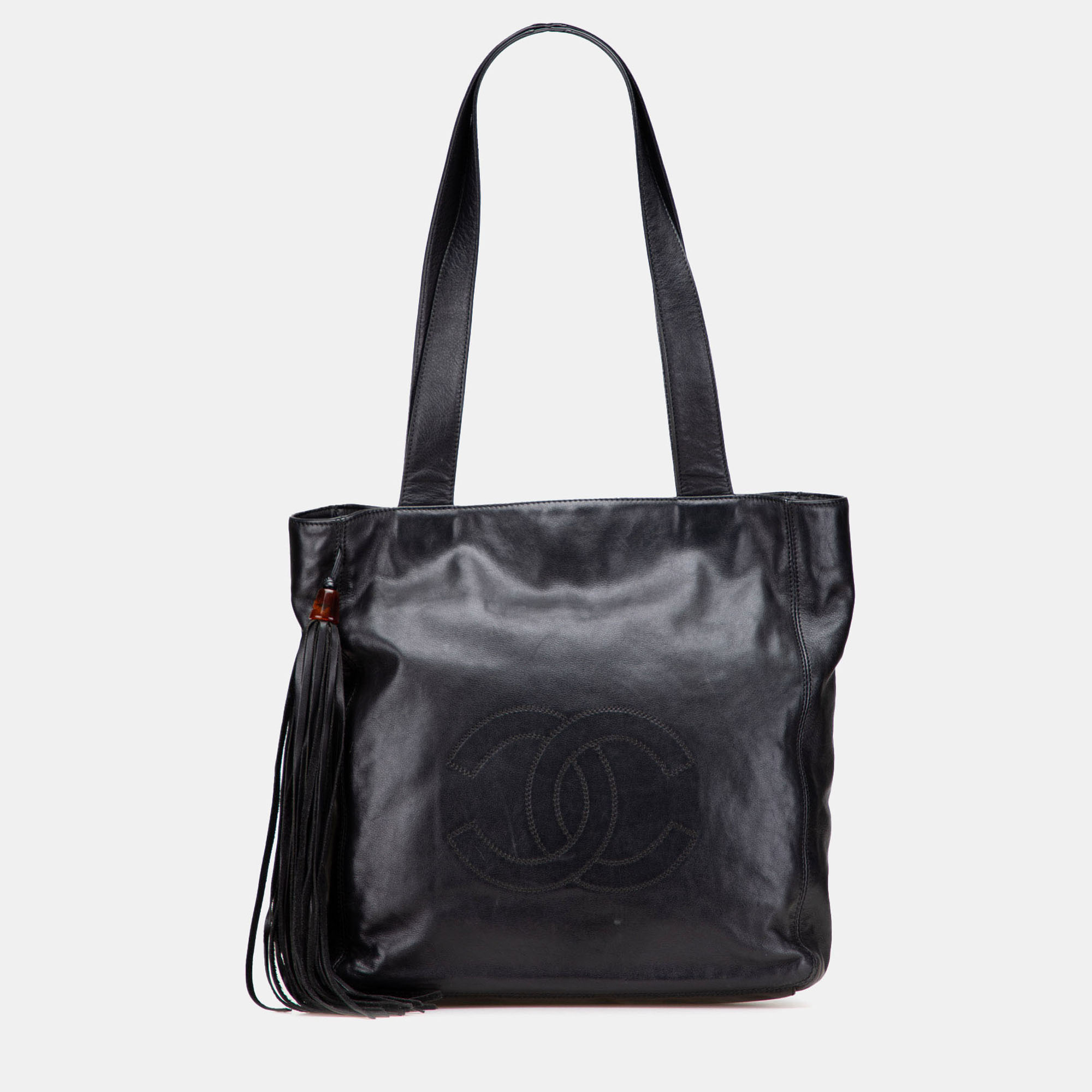 

Chanel Black CC Lambskin Tassel Tote