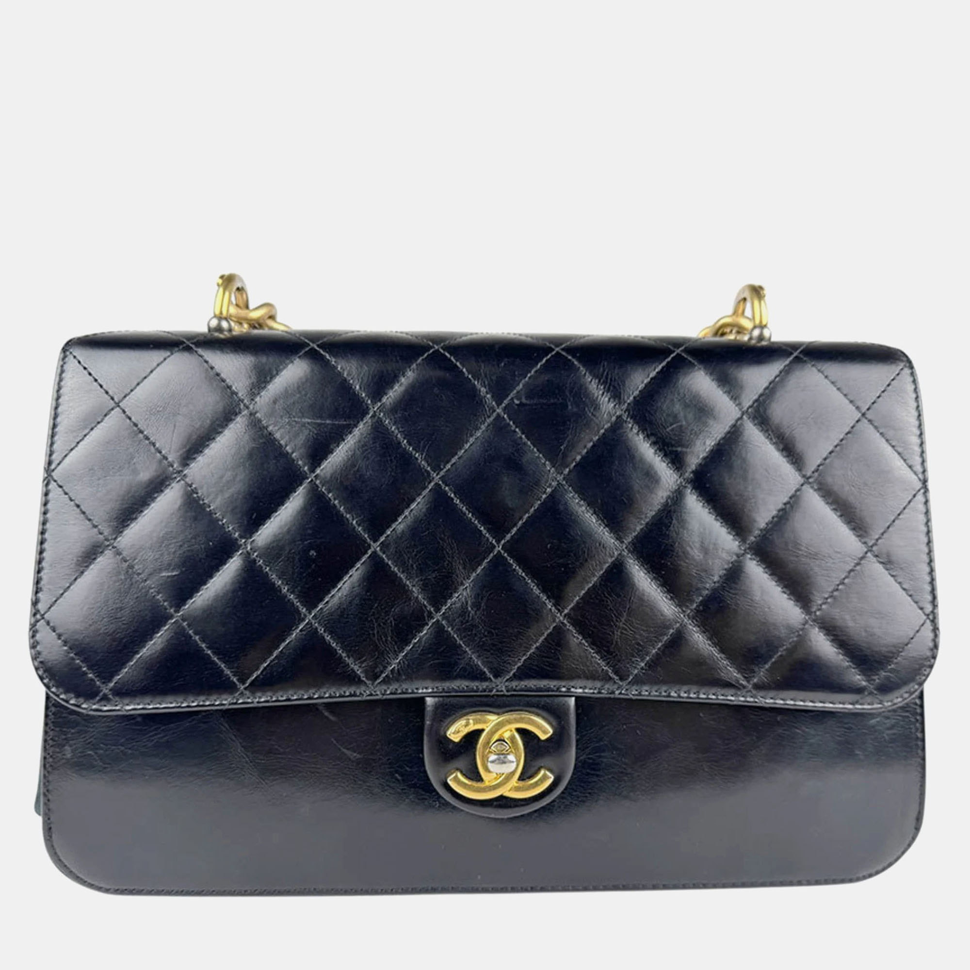 

Chanel Black Nubuck Leather Shoulder Bag