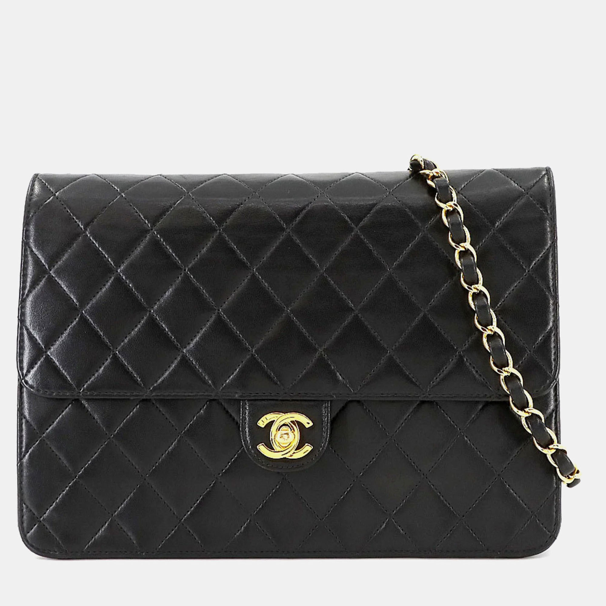 

Chanel Flap CC Black Leather Chain Shoulder Bag