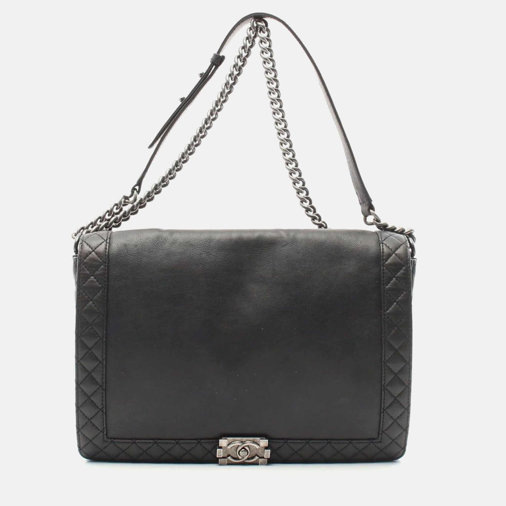 

Chanel Boy Reverse Black Leather Shoulder Bag