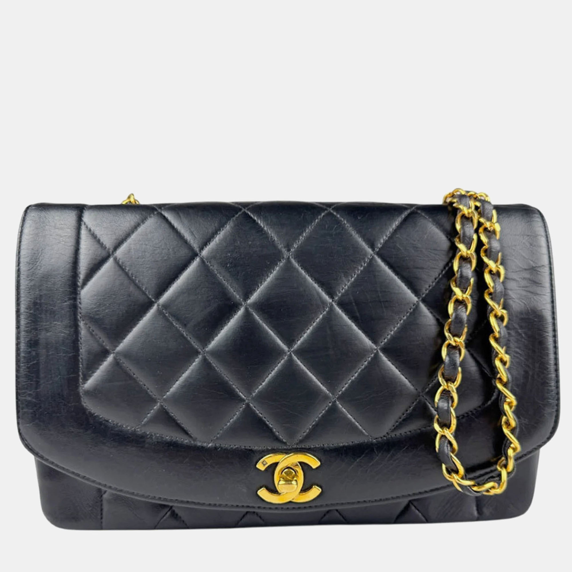 

Chanel Matelasse Diana 25 Black Leather Shoulder Bag