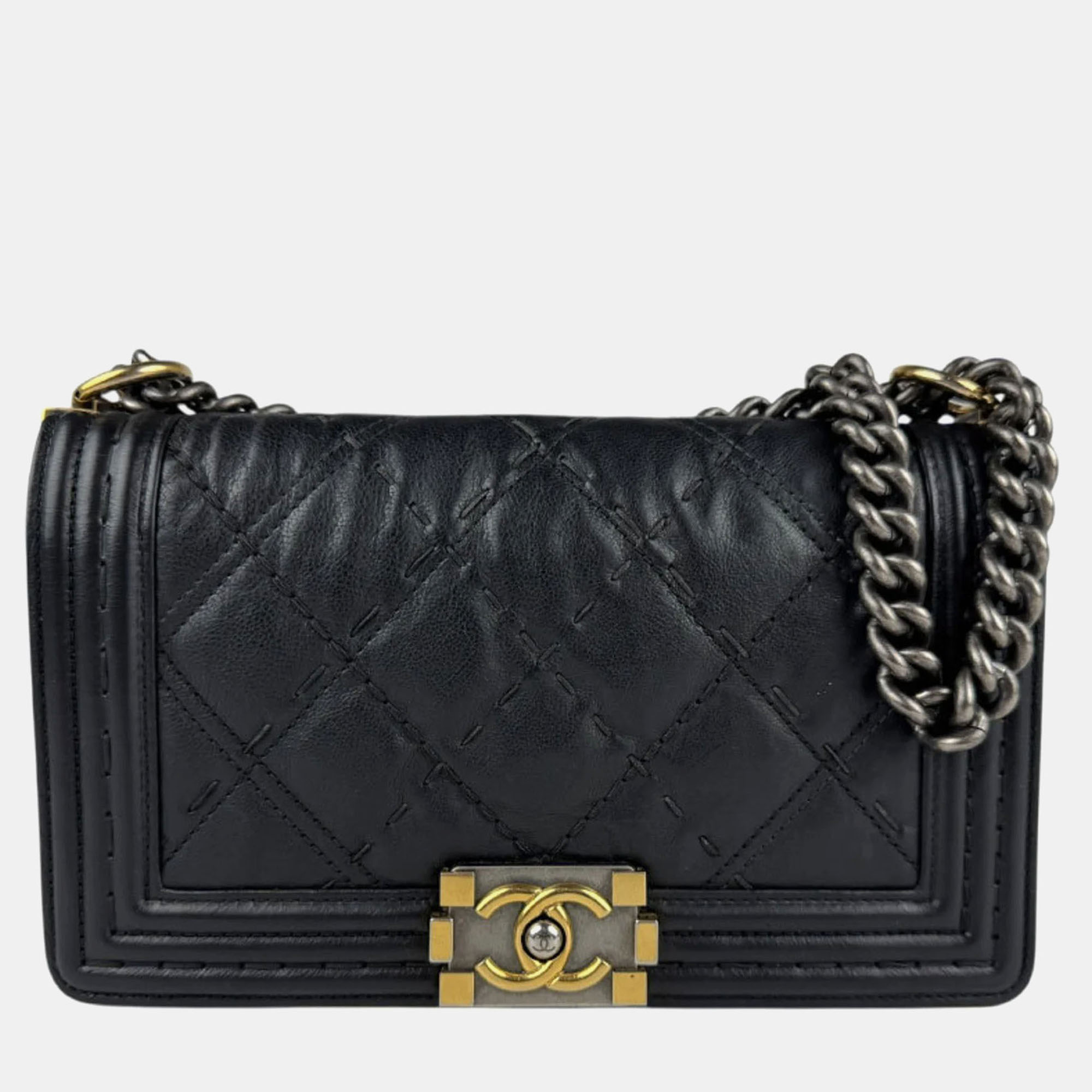 

Chanel Boy Black Leather Shoulder Bag
