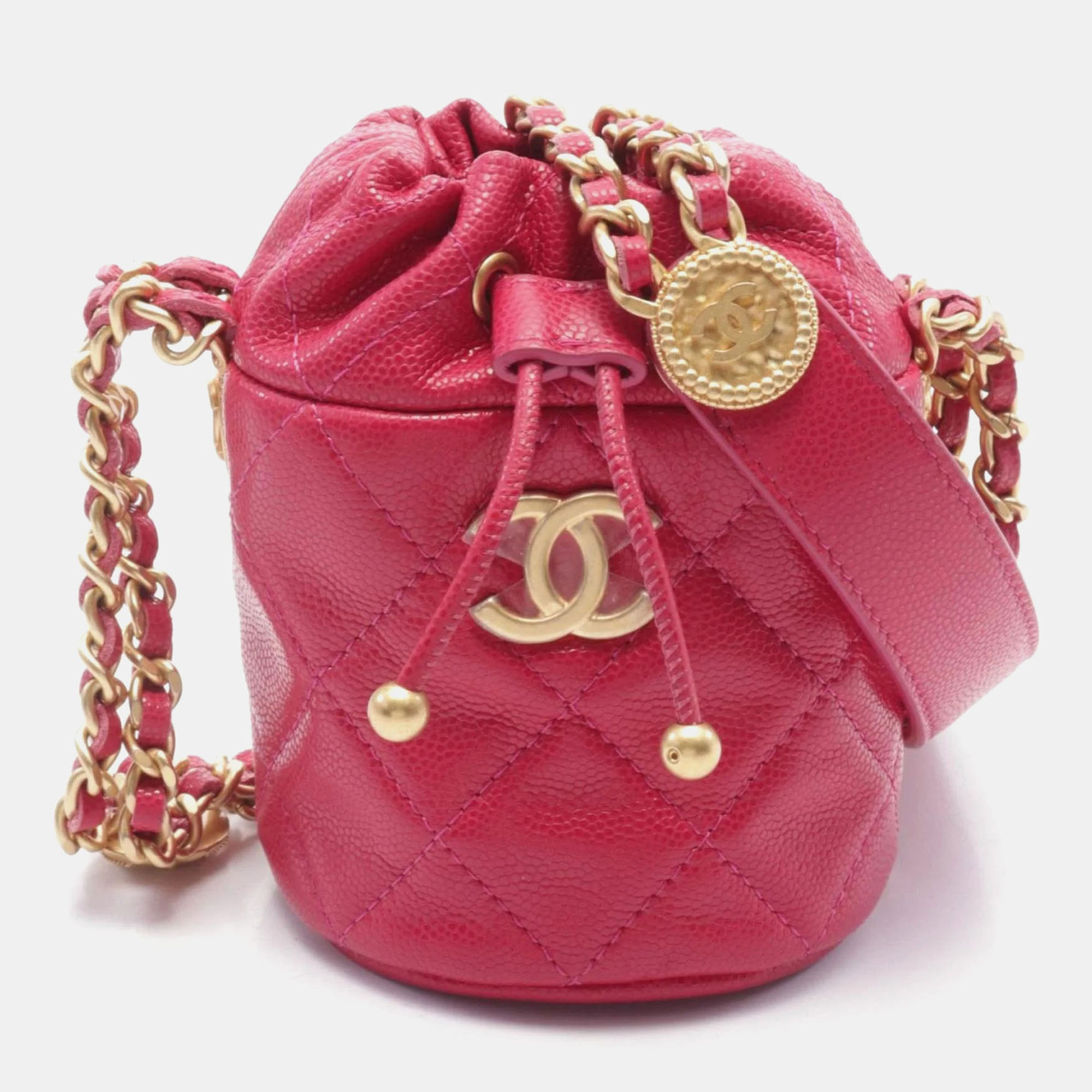 

Chanel Mini Bucket Pink Leather Shoulder Bag