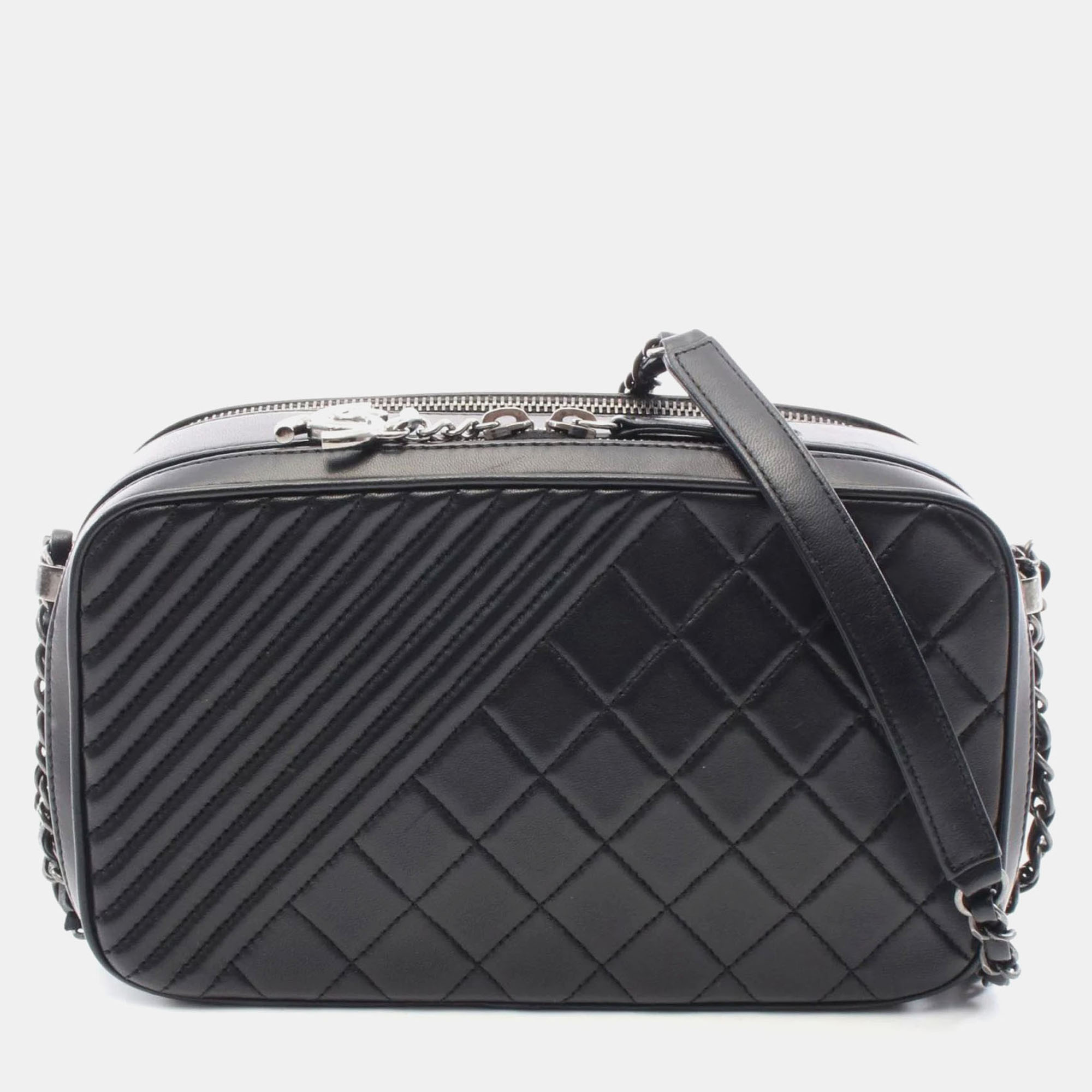 

Chanel Boy Black Lambskin Leather Camera Bag