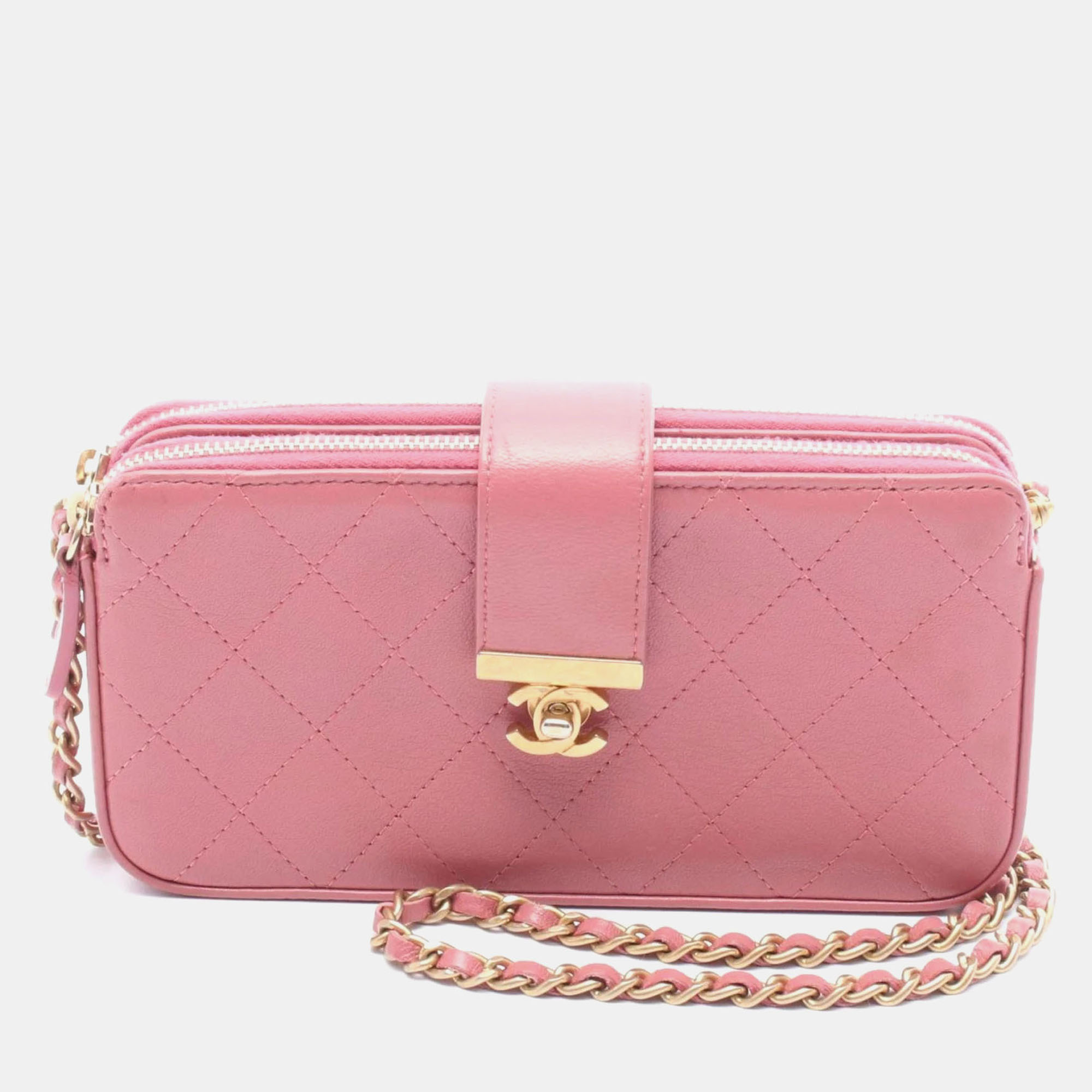 

Chanel Matelasse Pink Leather Shoulder Bag