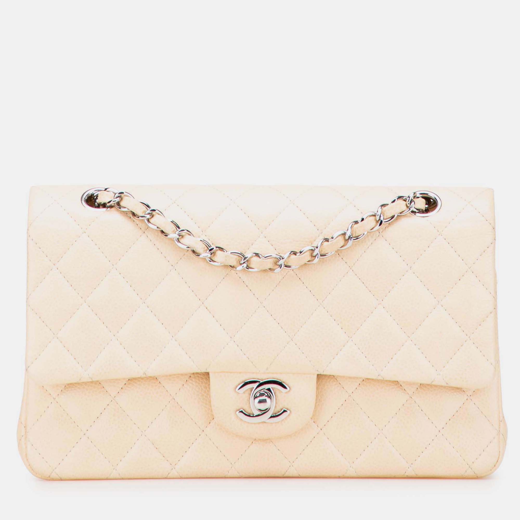 

Chanel Beige Medium Classic Caviar Double Flap