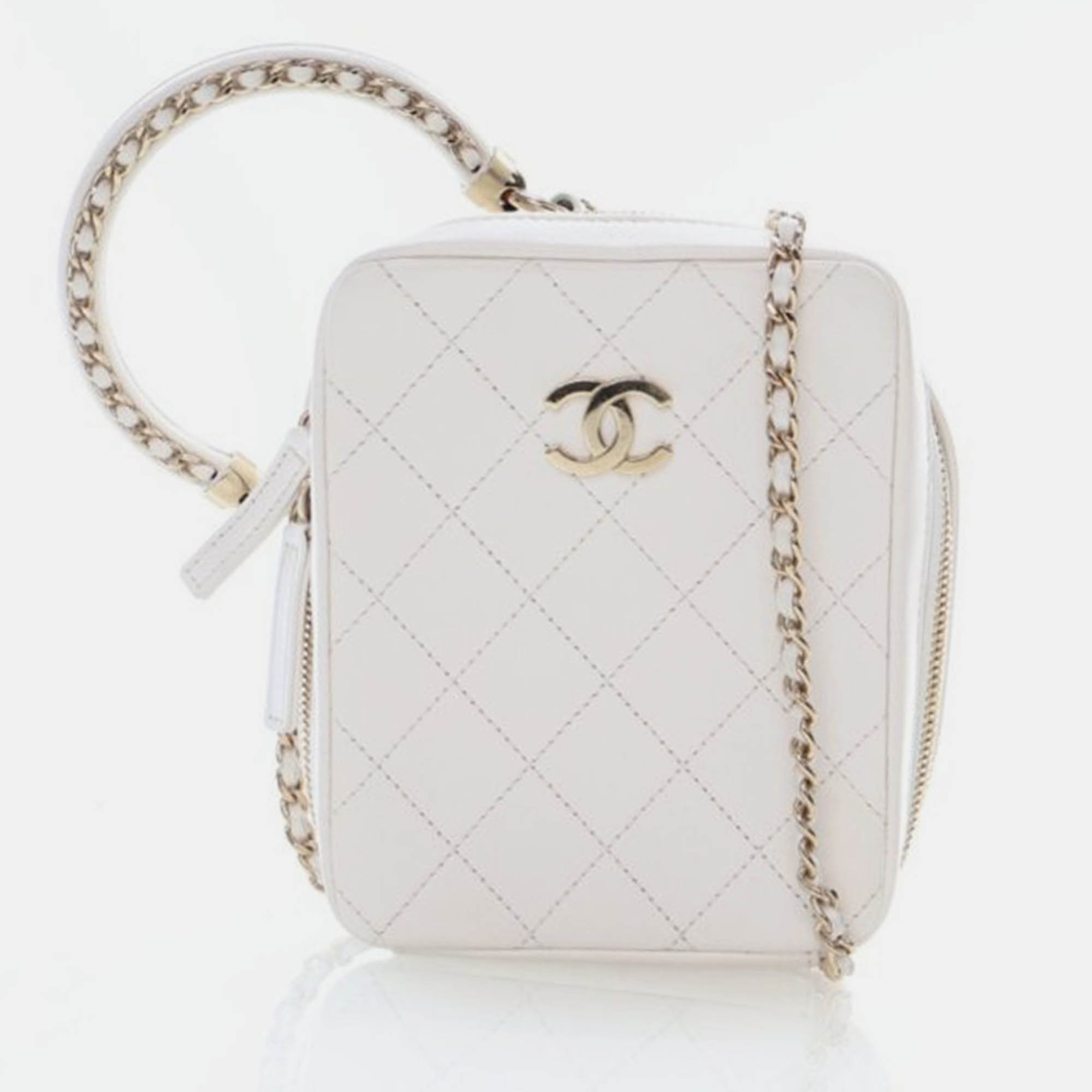 

Chanel Camera Case White Calfskin Top Handle Shoulder Bag