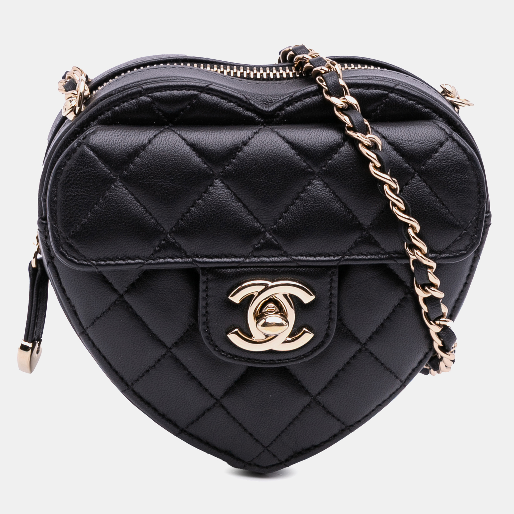 

Chanel Black Mini Lambskin CC in Love Heart Crossbody