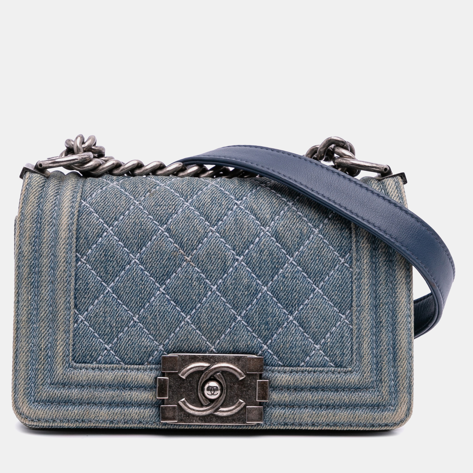 

Chanel Blue Small Quilted Denim Boy Flap Bag