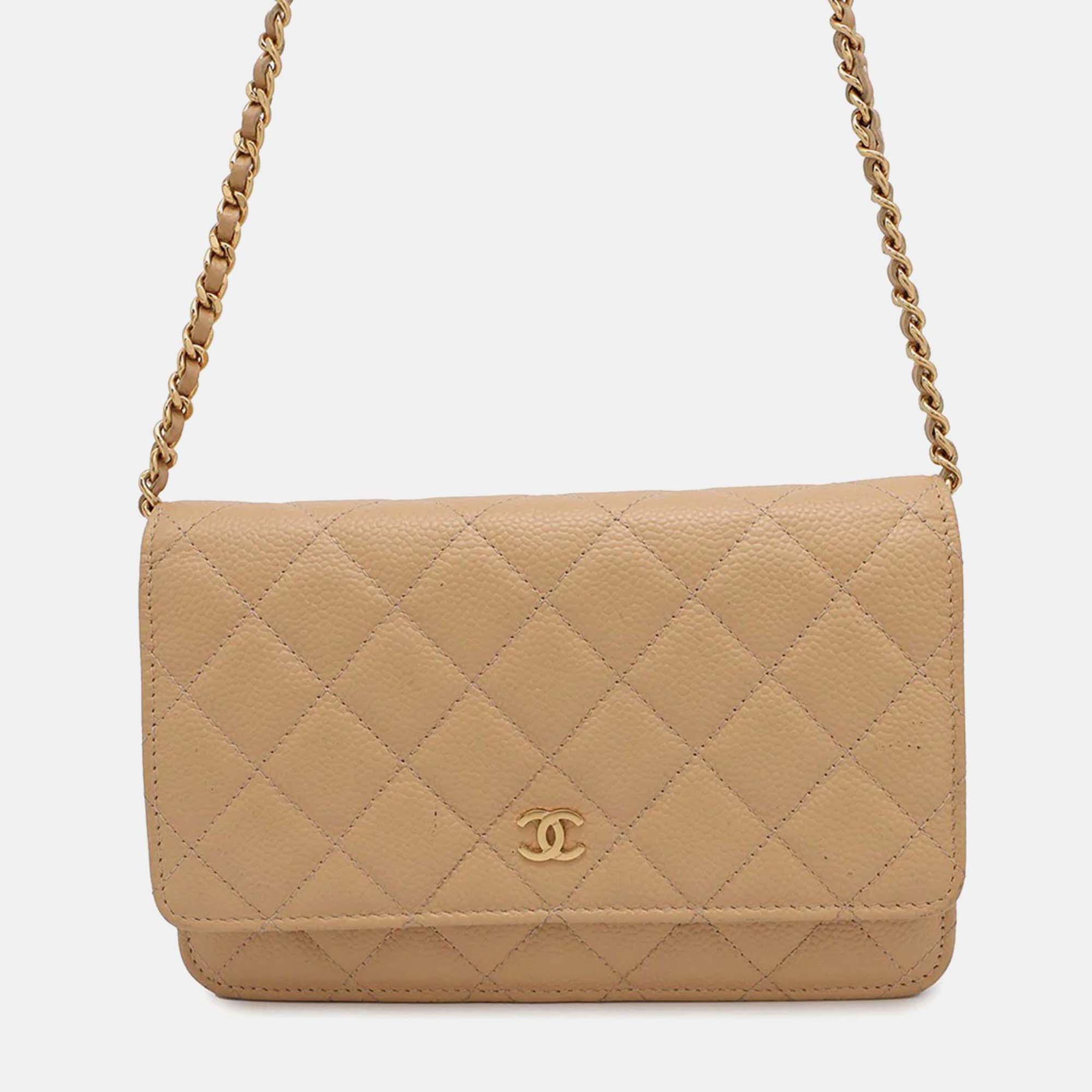 

Chanel Classic Beige Caviar Leather Wallet On Chain