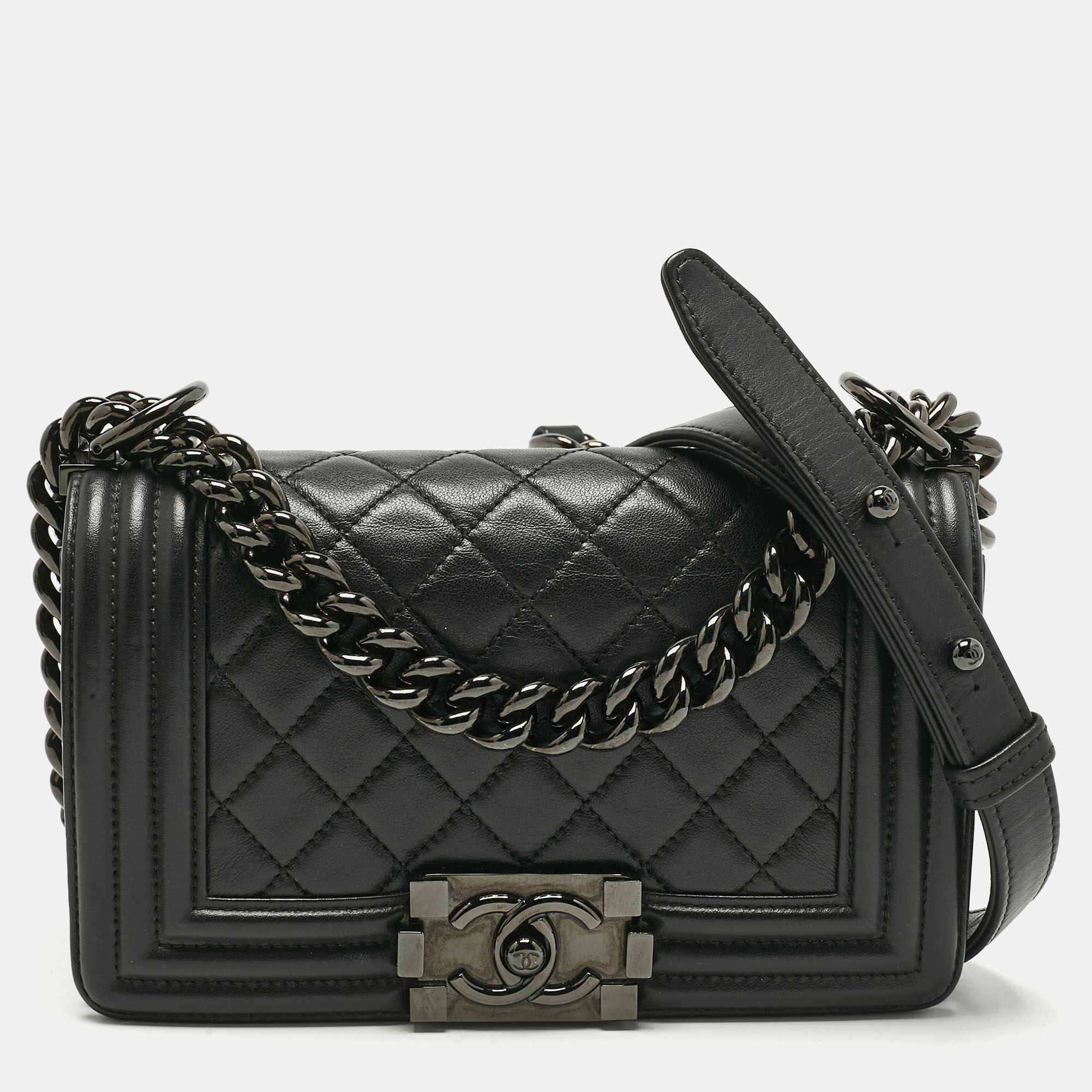 

Chanel Black Quilted Leather  Boy Flap Bag