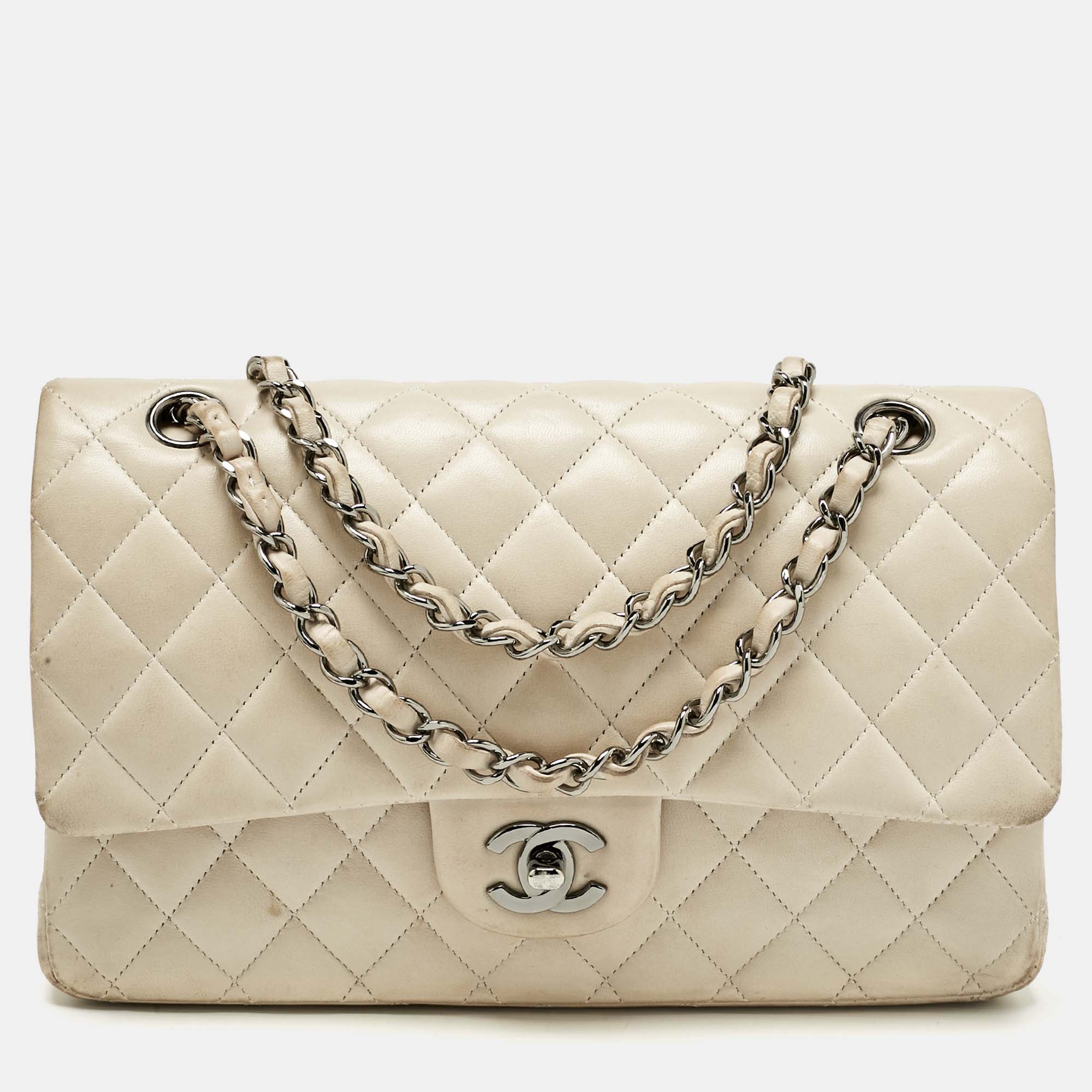 

Chanel Beige Quilted Leather  Classic Double Flap Bag