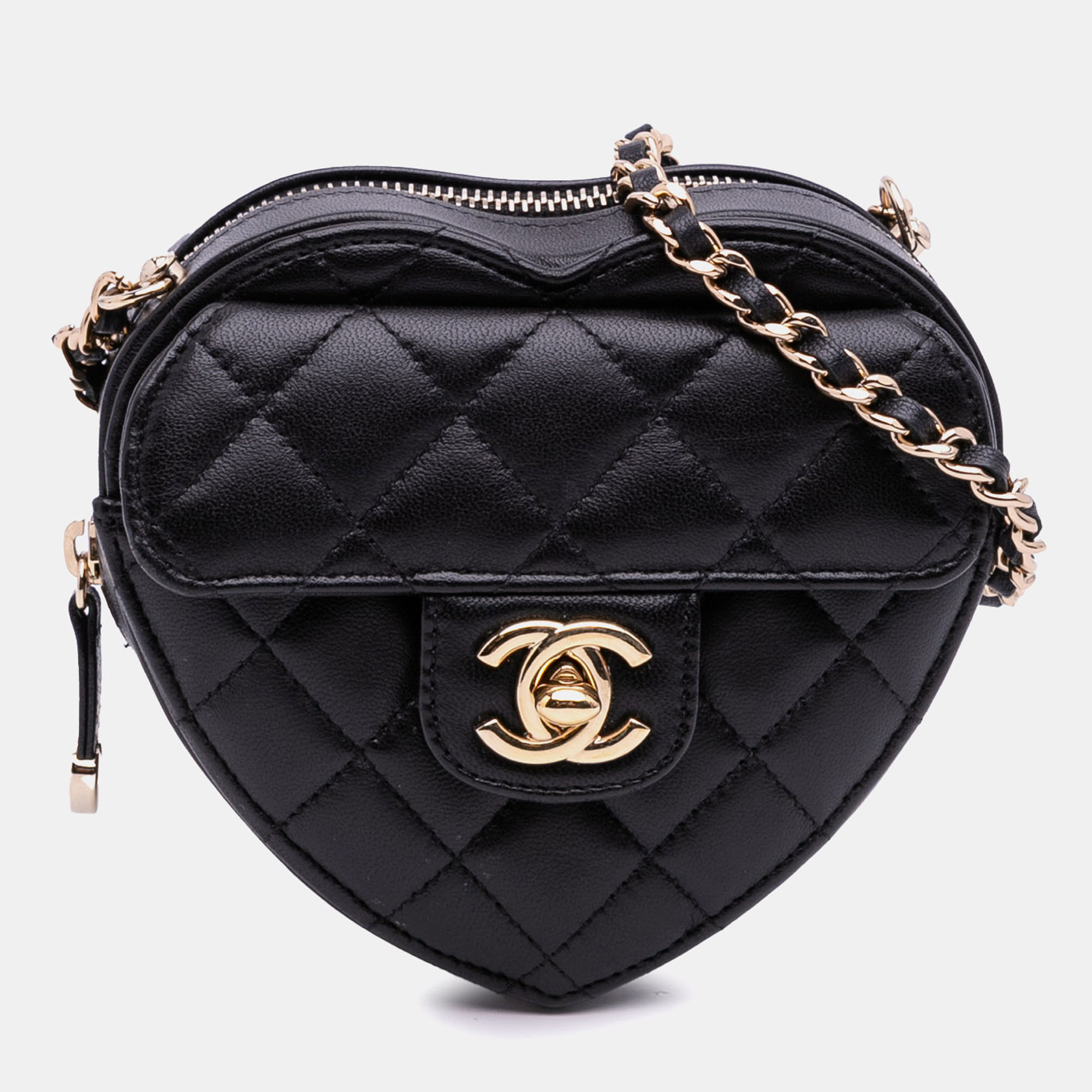 

Chanel Black Mini Lambskin CC in Love Heart Crossbody