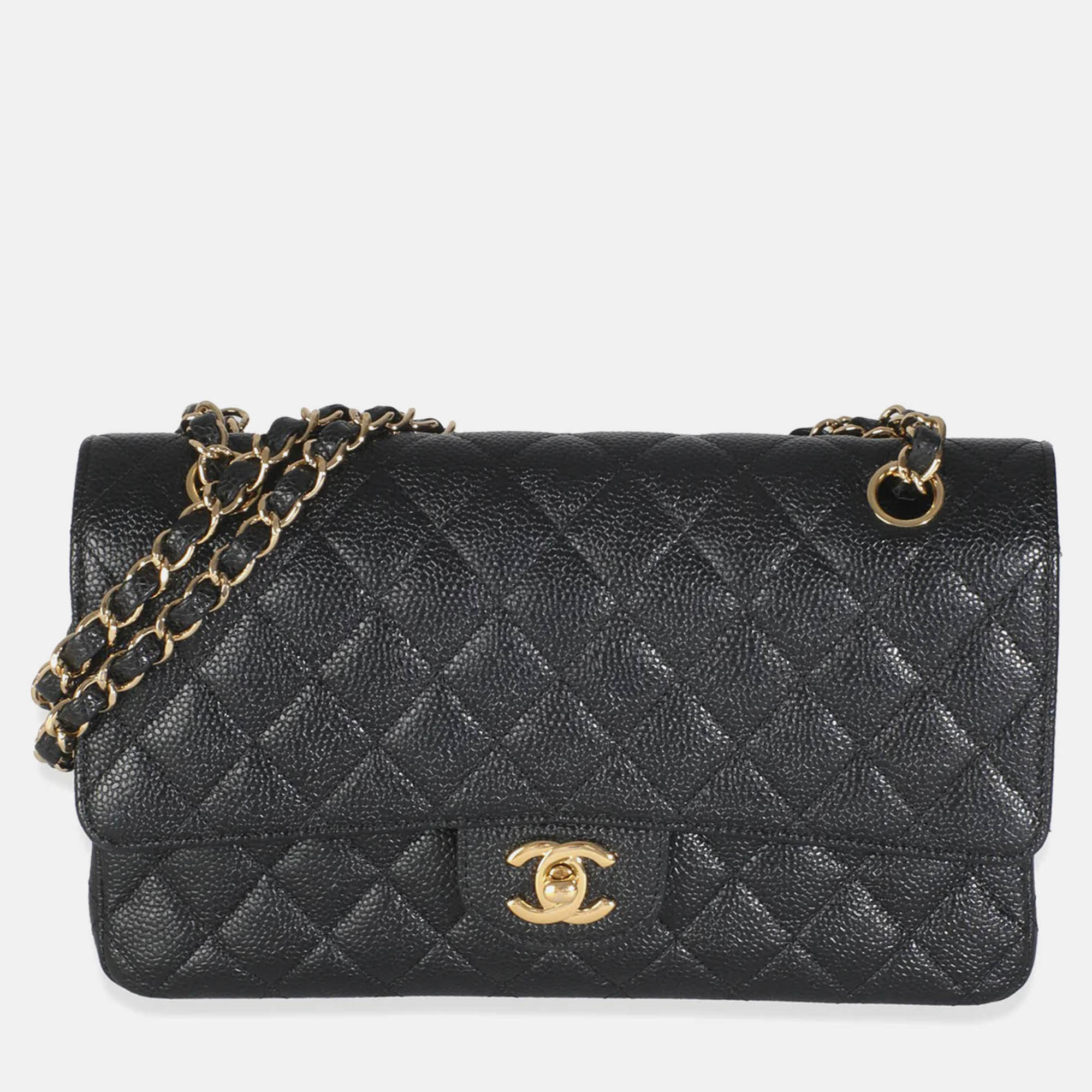 

Chanel Black Quilted Caviar Medium Classic Double Flap Handbag