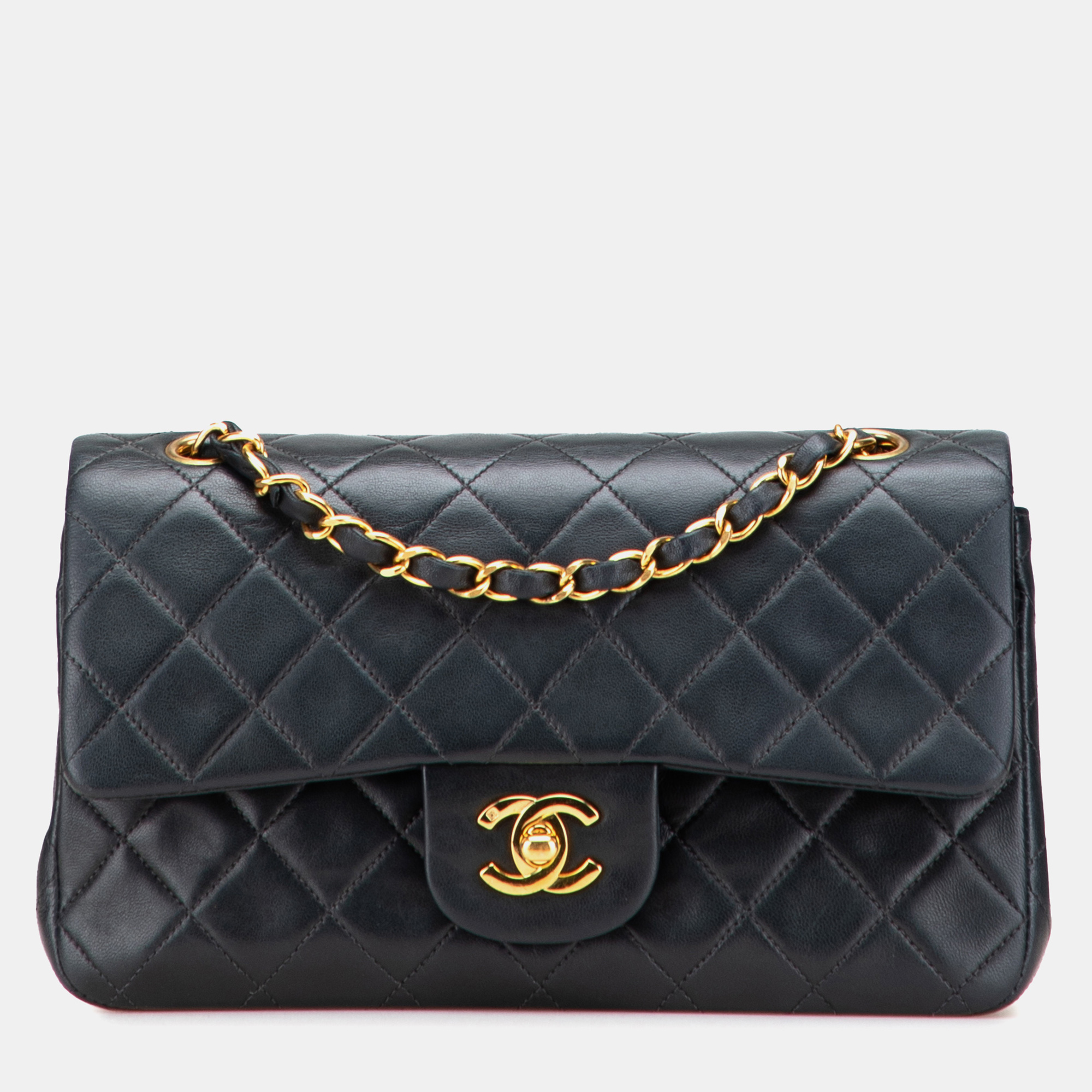 

Chanel Black Small Classic Lambskin Double Flap