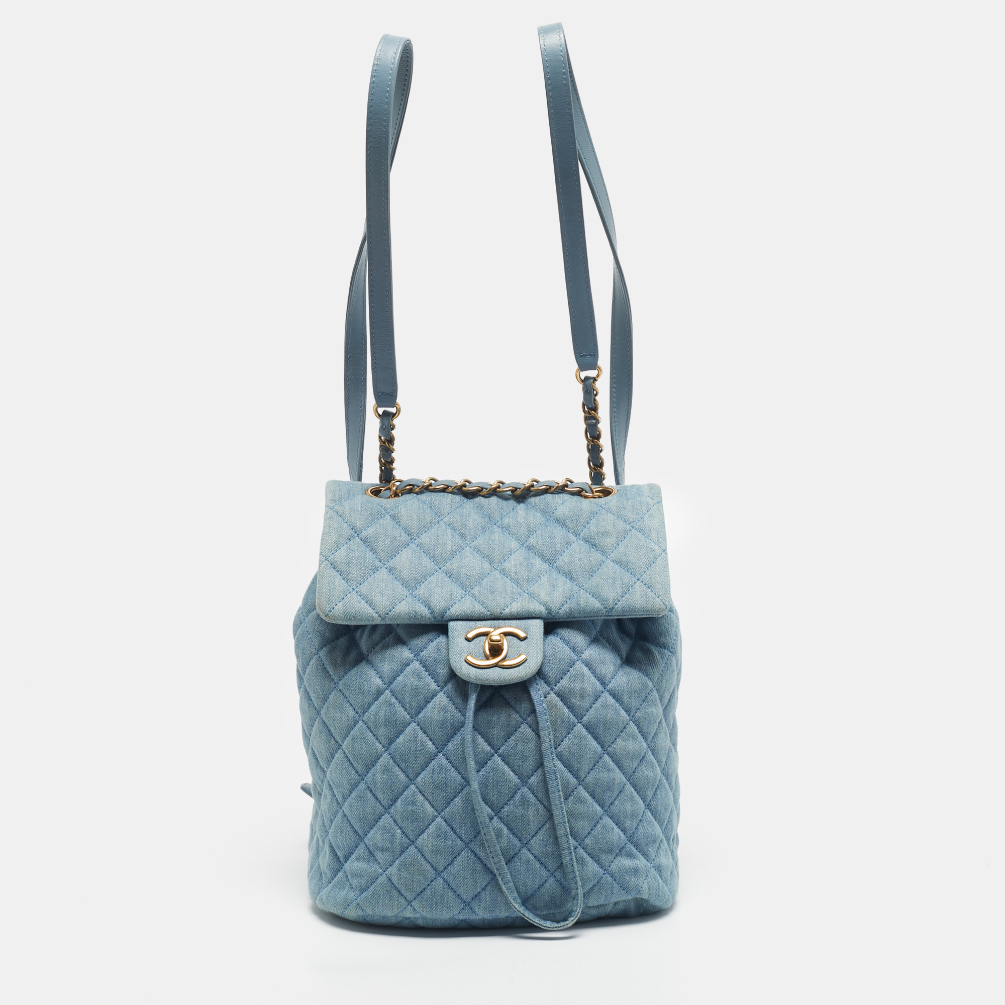 

Chanel Light Blue Quilted Denim Small Urban Spirit Backpack