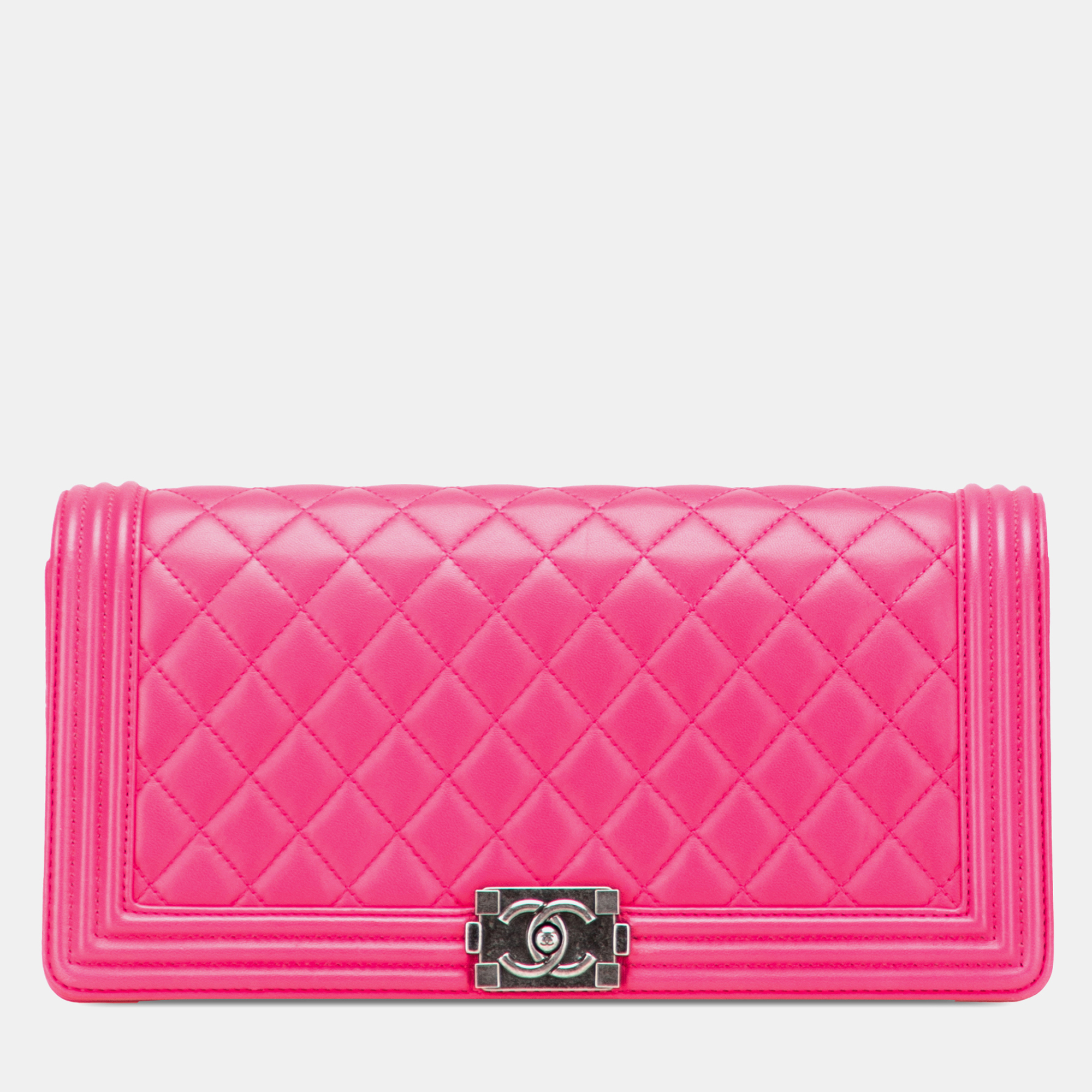 

Chanel Pink Quilted Lambskin Boy Flap Clutch