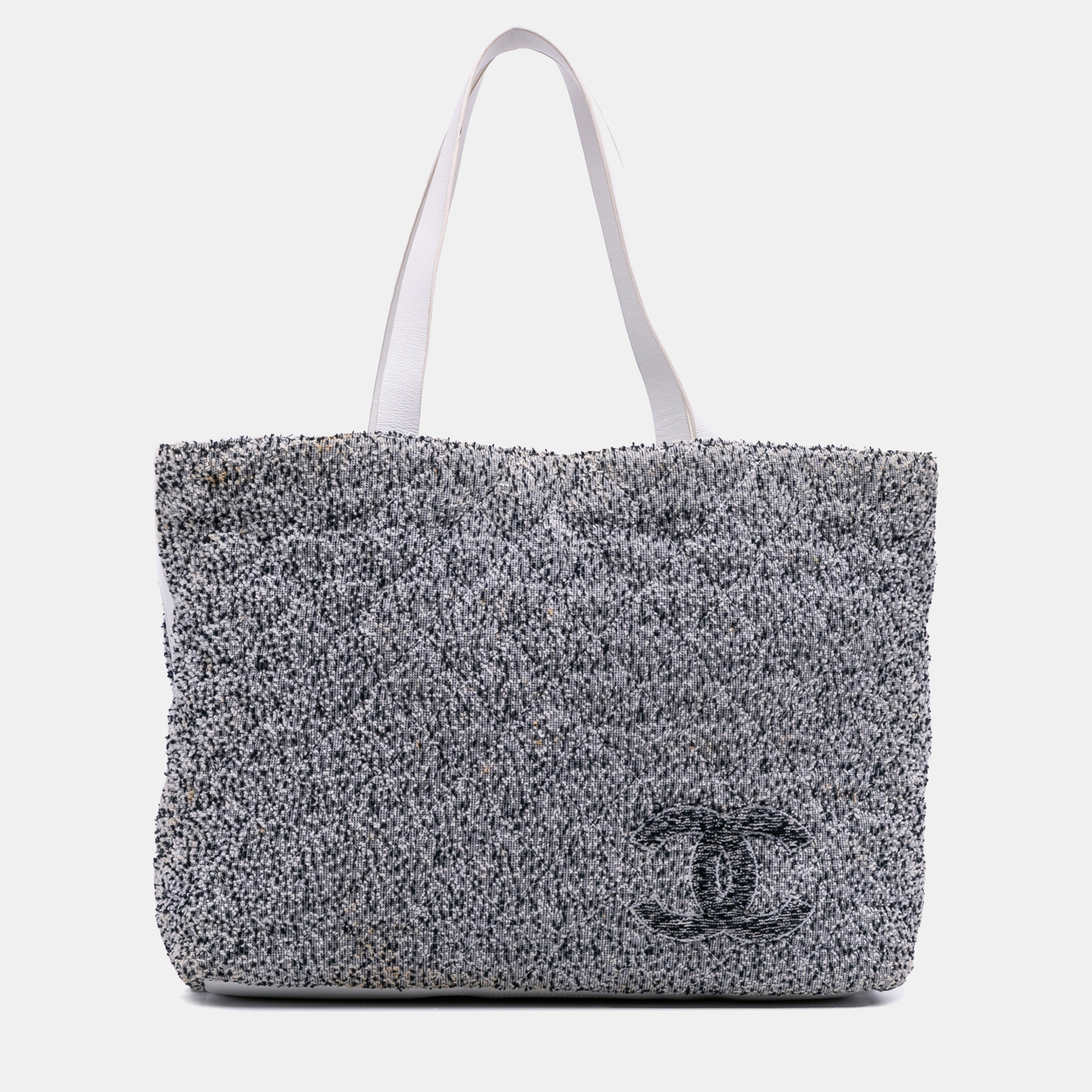 

Chanel Grey CC Terry Cloth Beach Tote