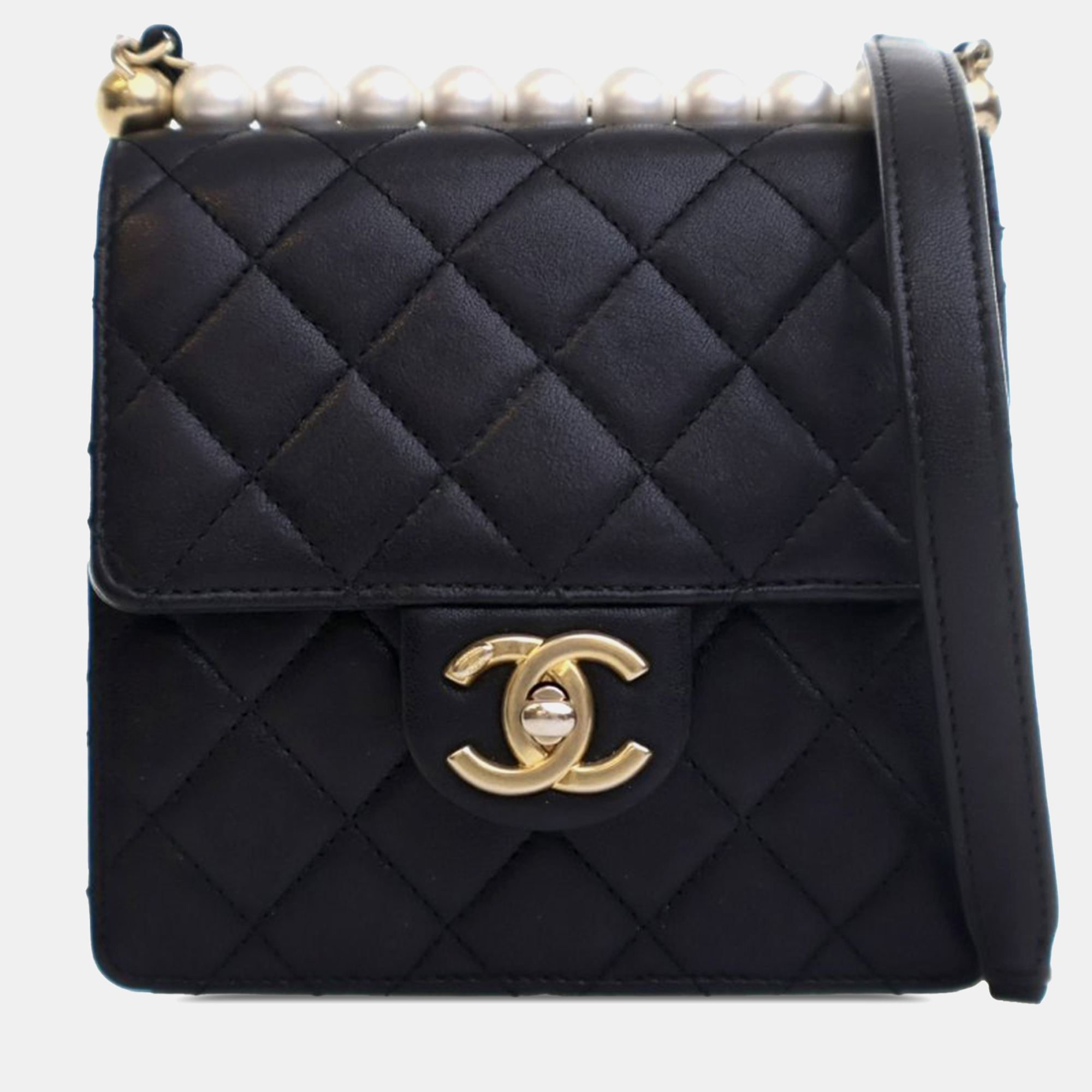 

Chanel Black Small Goatskin Chic Pearls Flap Bag