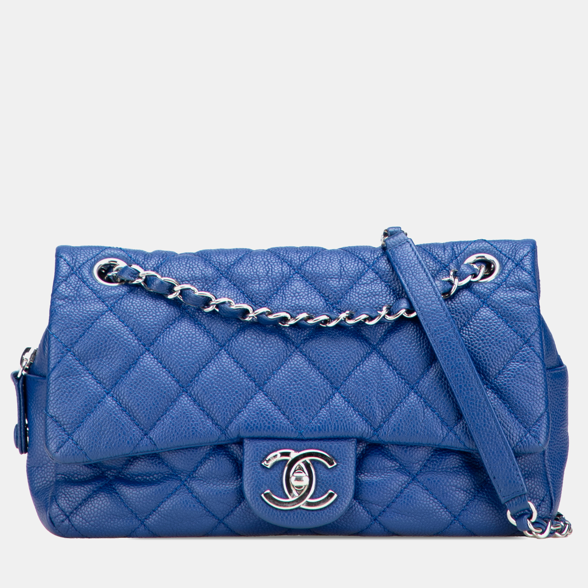 

Chanel Blue Medium Quilted Caviar Easy Flap Bag